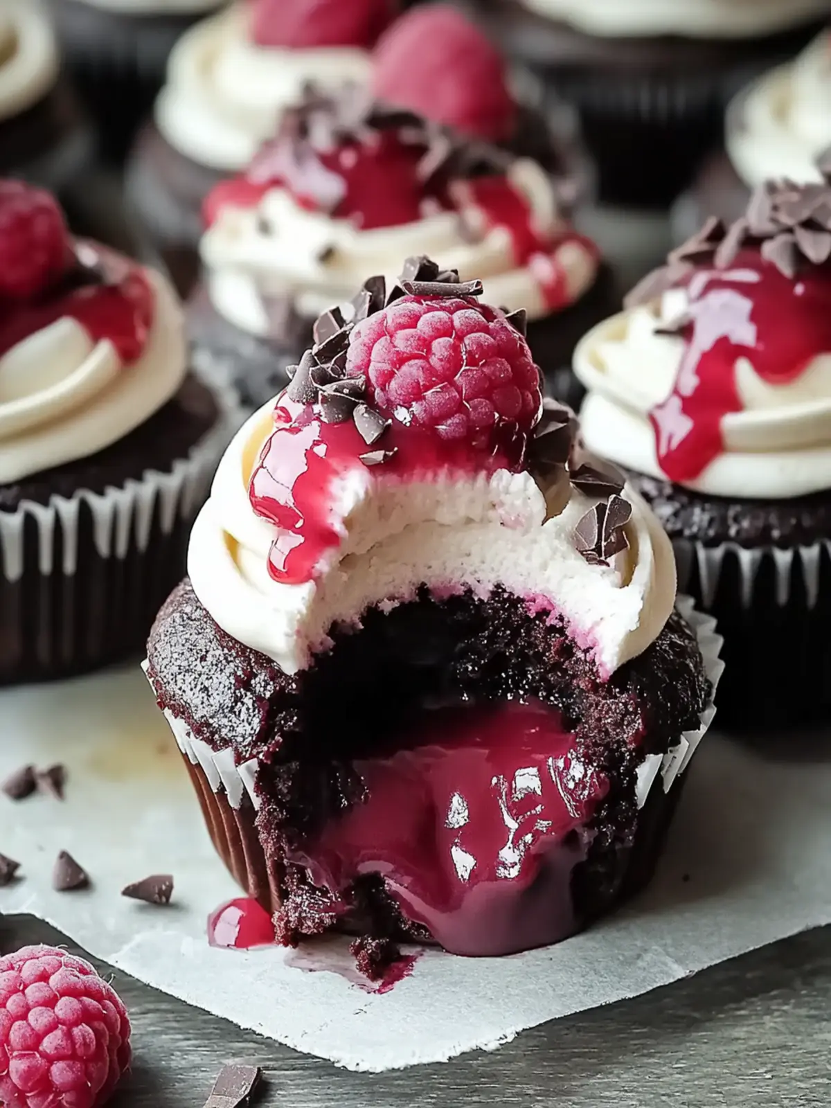 Dekadente Himbeer-Schokoladen-Lava-Cupcakes