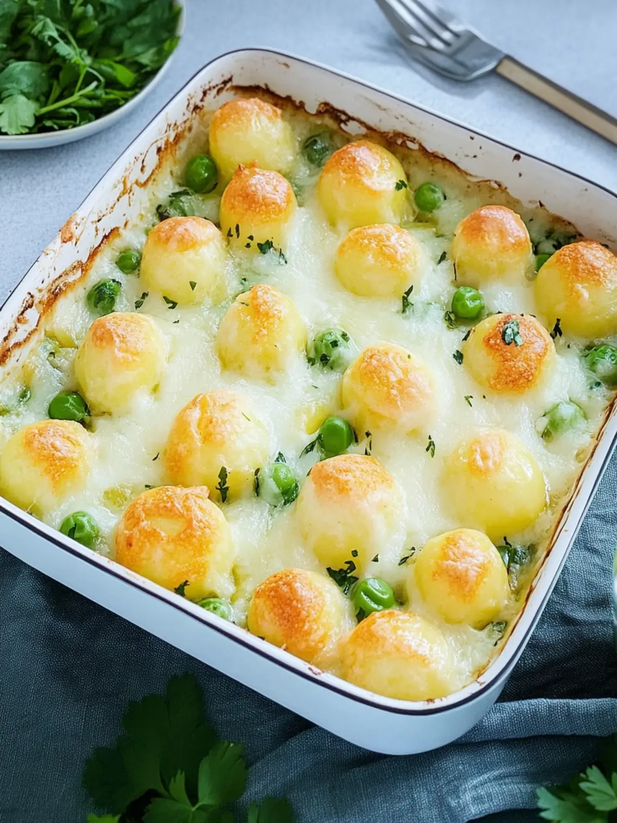 Teigtaschenauflauf mit Gemüse und Sauce Hollandaise