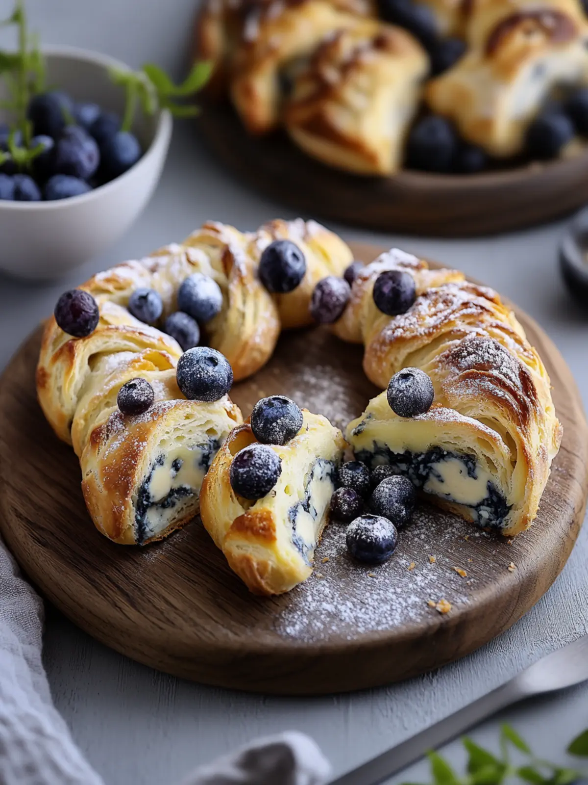 Blaubeer Frischkäse Blätterteig