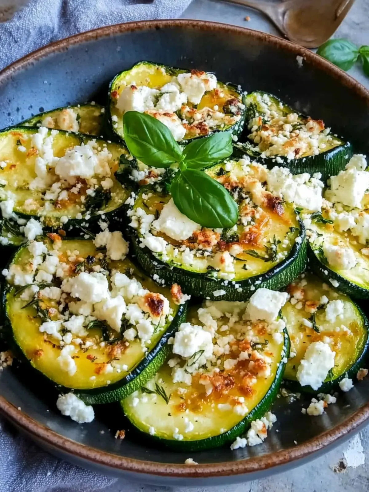Im Ofen geröstete Zucchini mit Feta