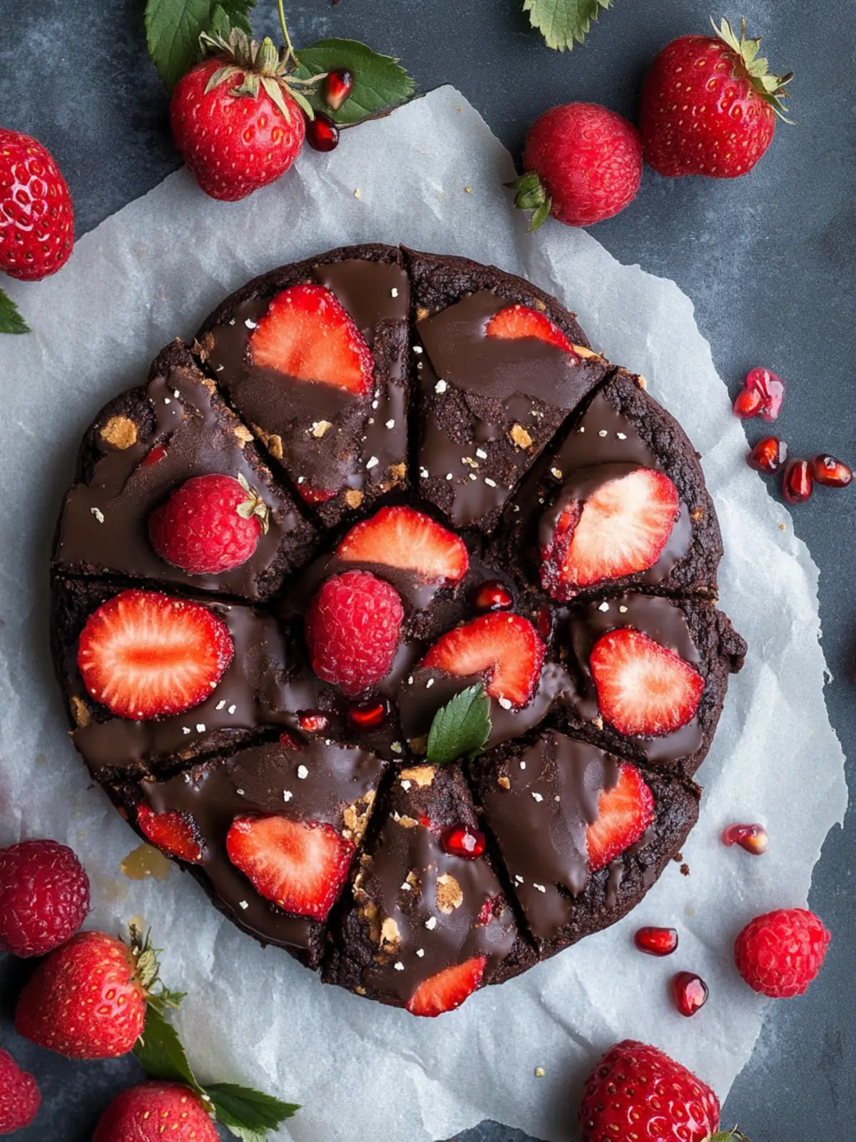 Schokoladenüberzogene Erdbeerkekse