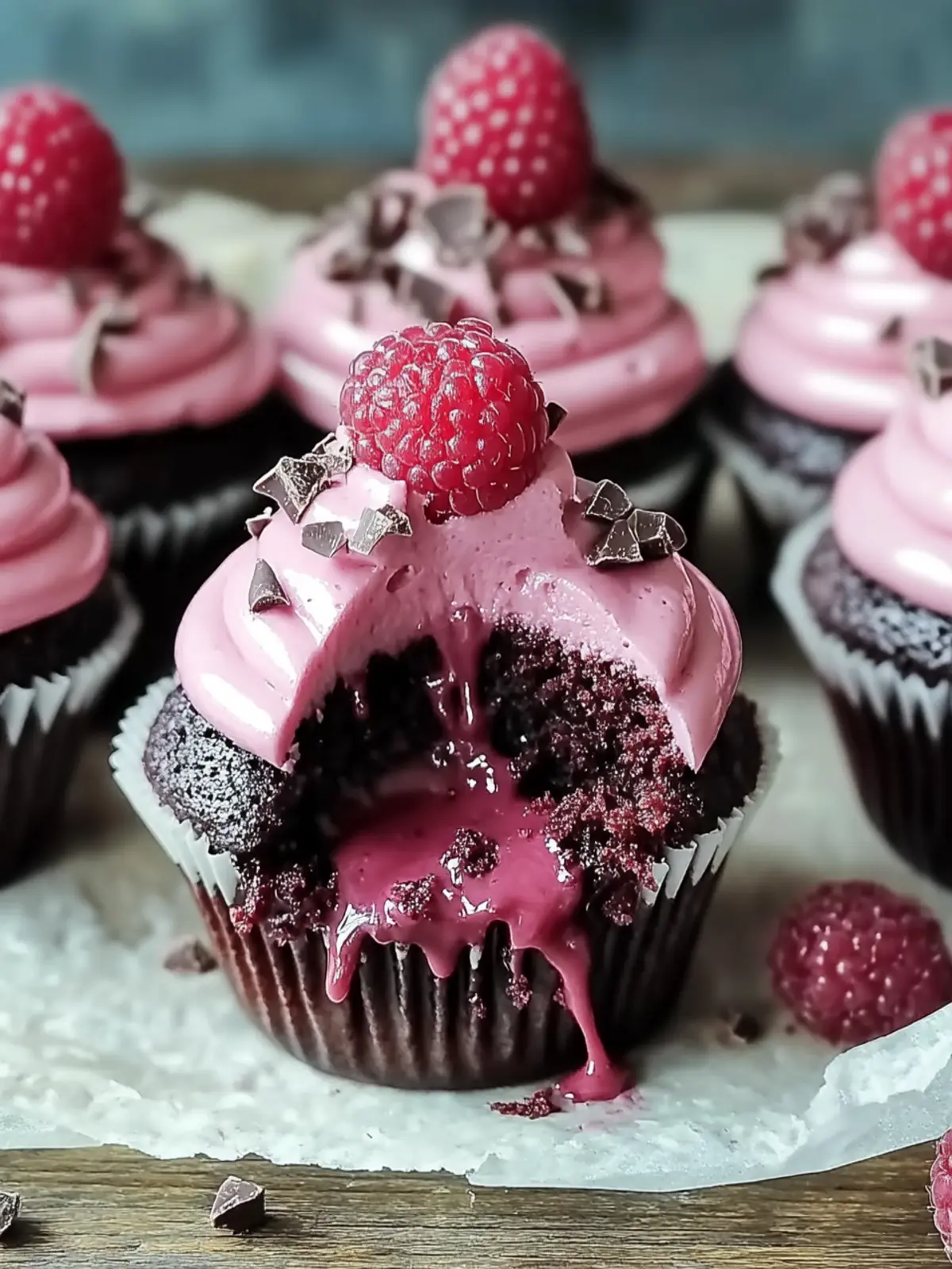 Dekadente Himbeer-Schokoladen-Lava-Cupcakes