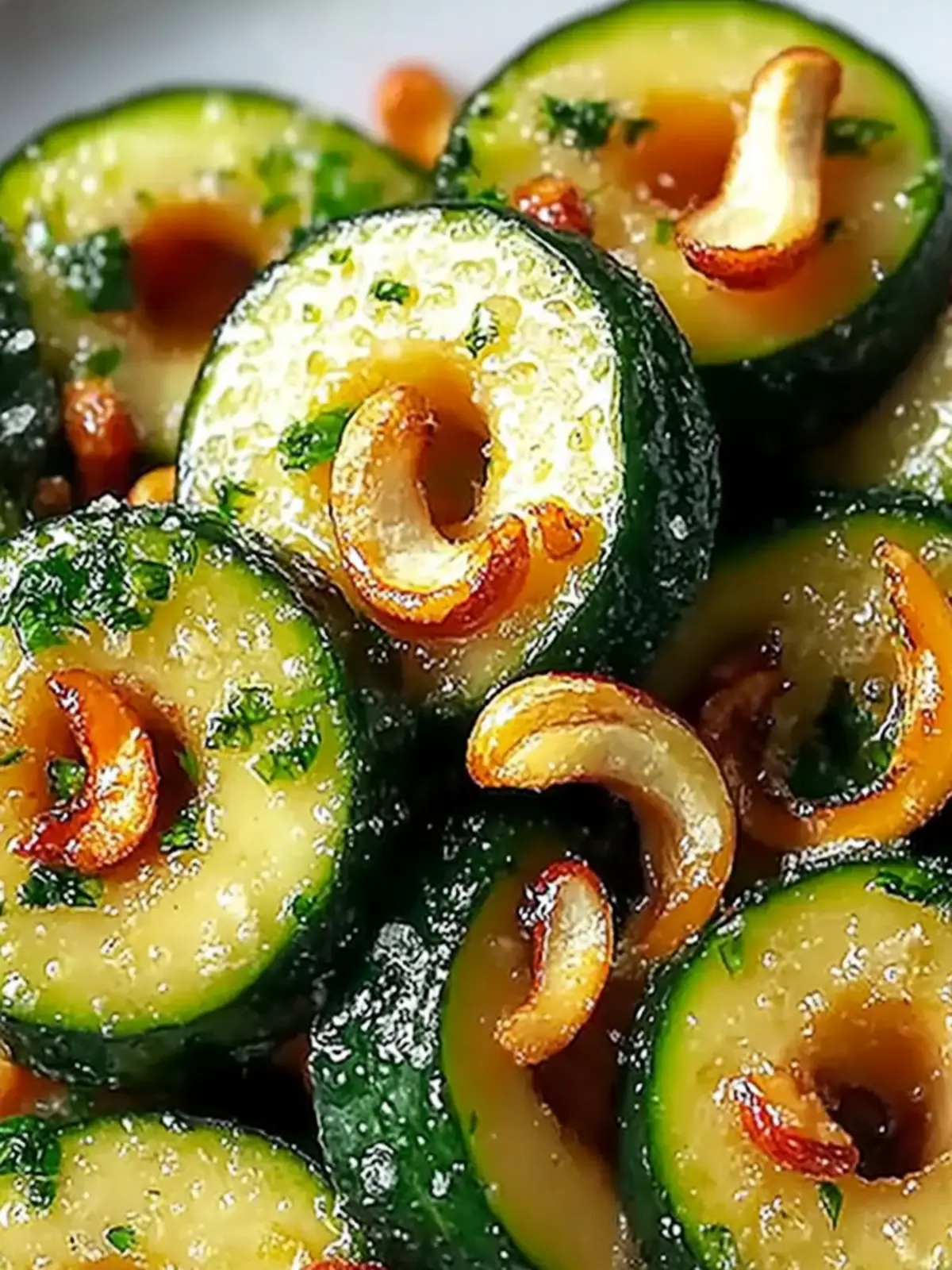 Frittierte Zucchini mit Cashewkernen