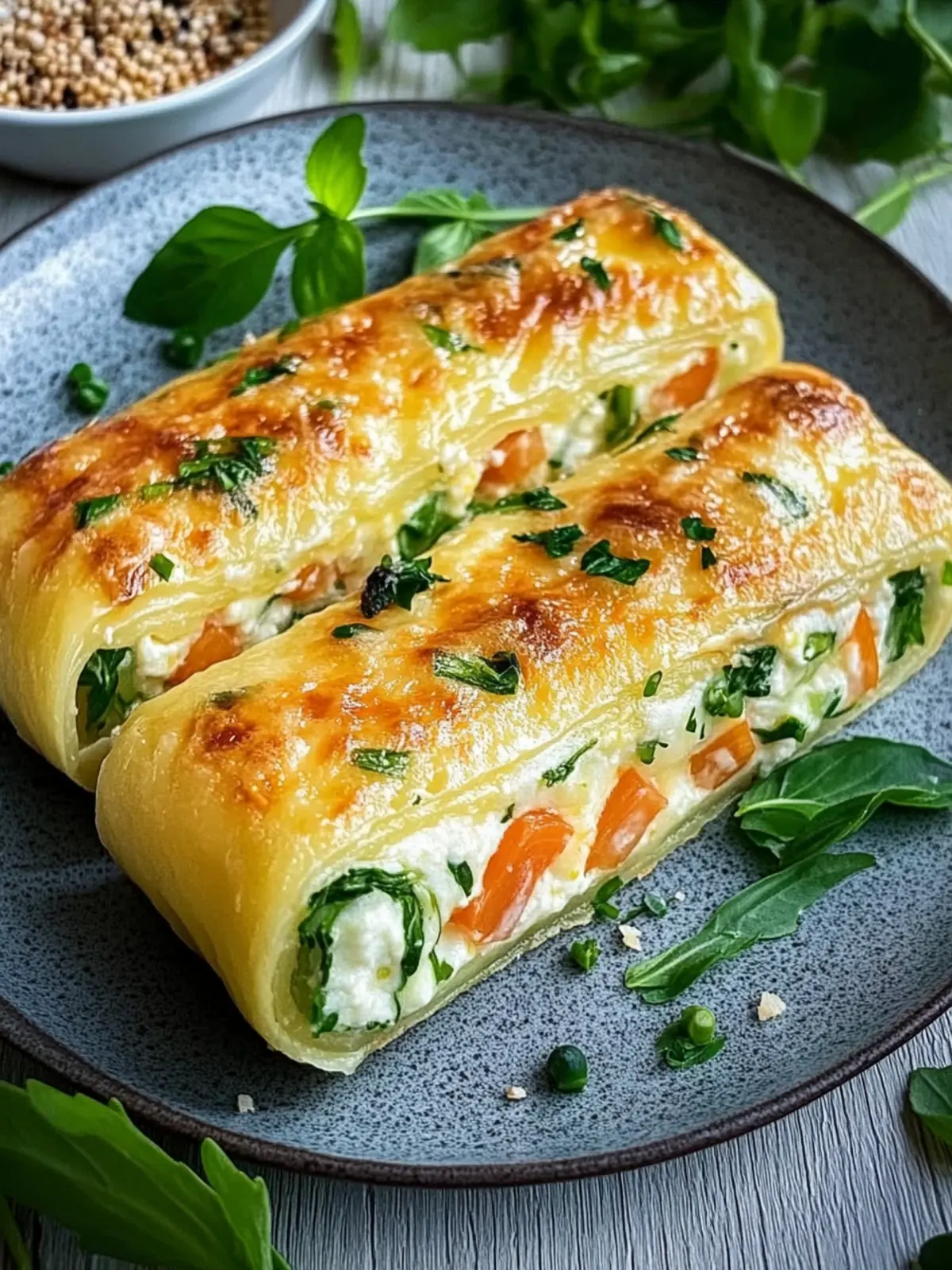 Kartoffelrolle mit Frischkäsefüllung