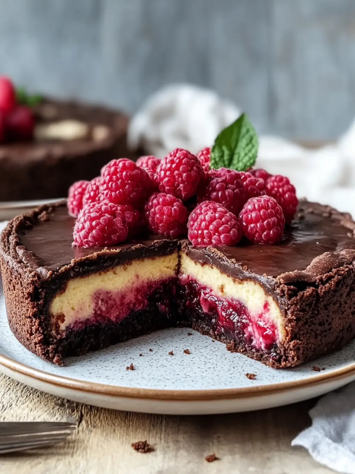 Himbeer-Brownie-Käsekuchen