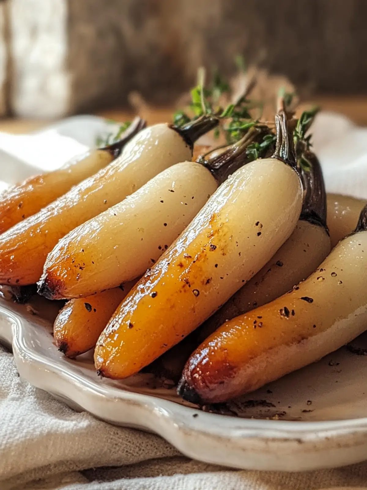 Honig Knoblauch geröstete Karotten