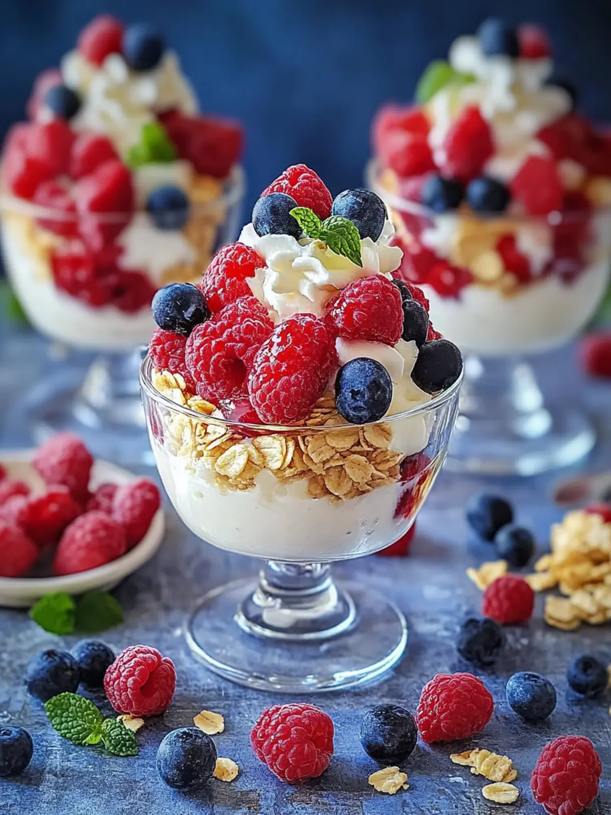 Patriotische Beeren Parfaits