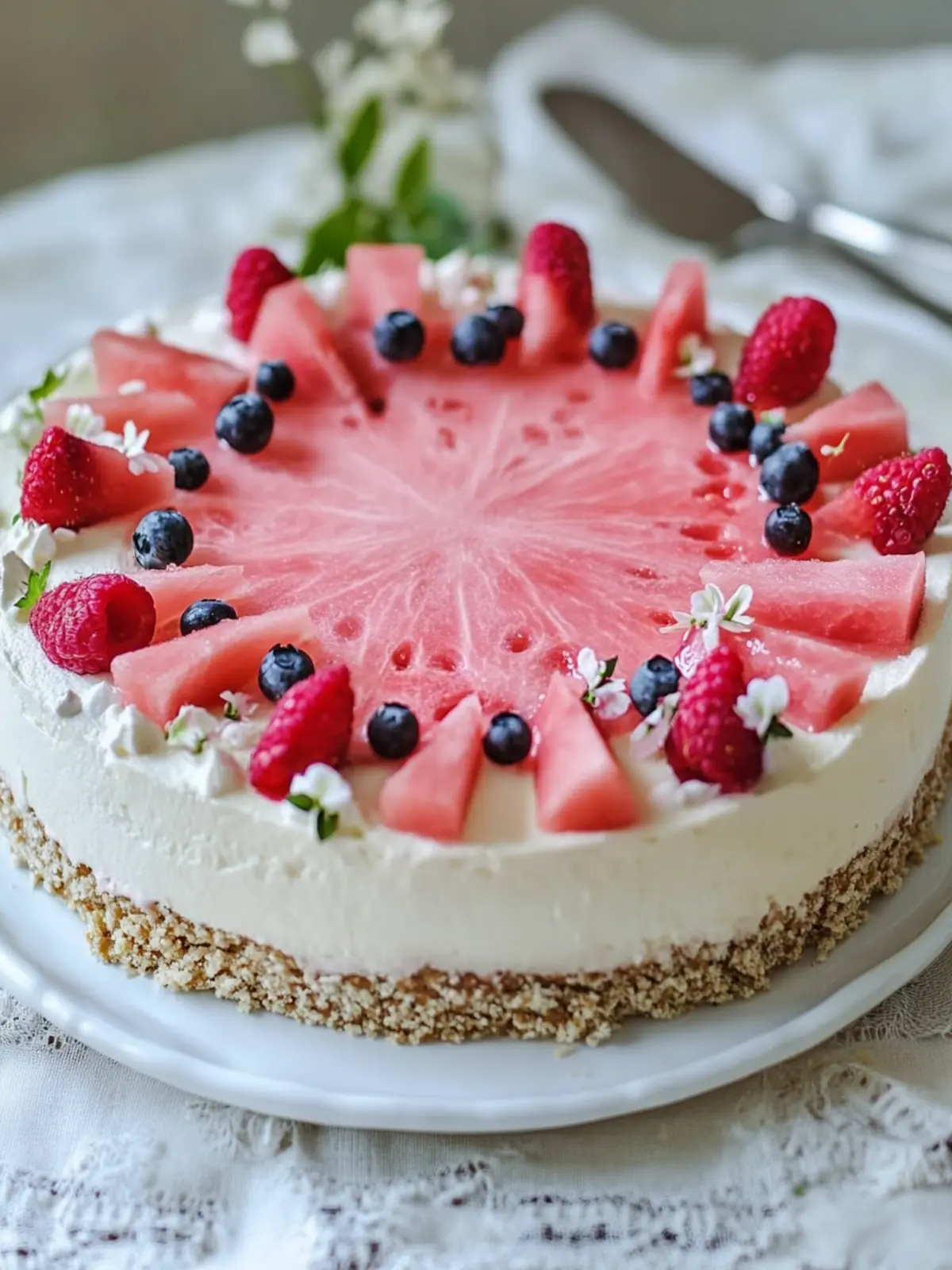 No-Bake Wassermelonen Kuchen Rezept