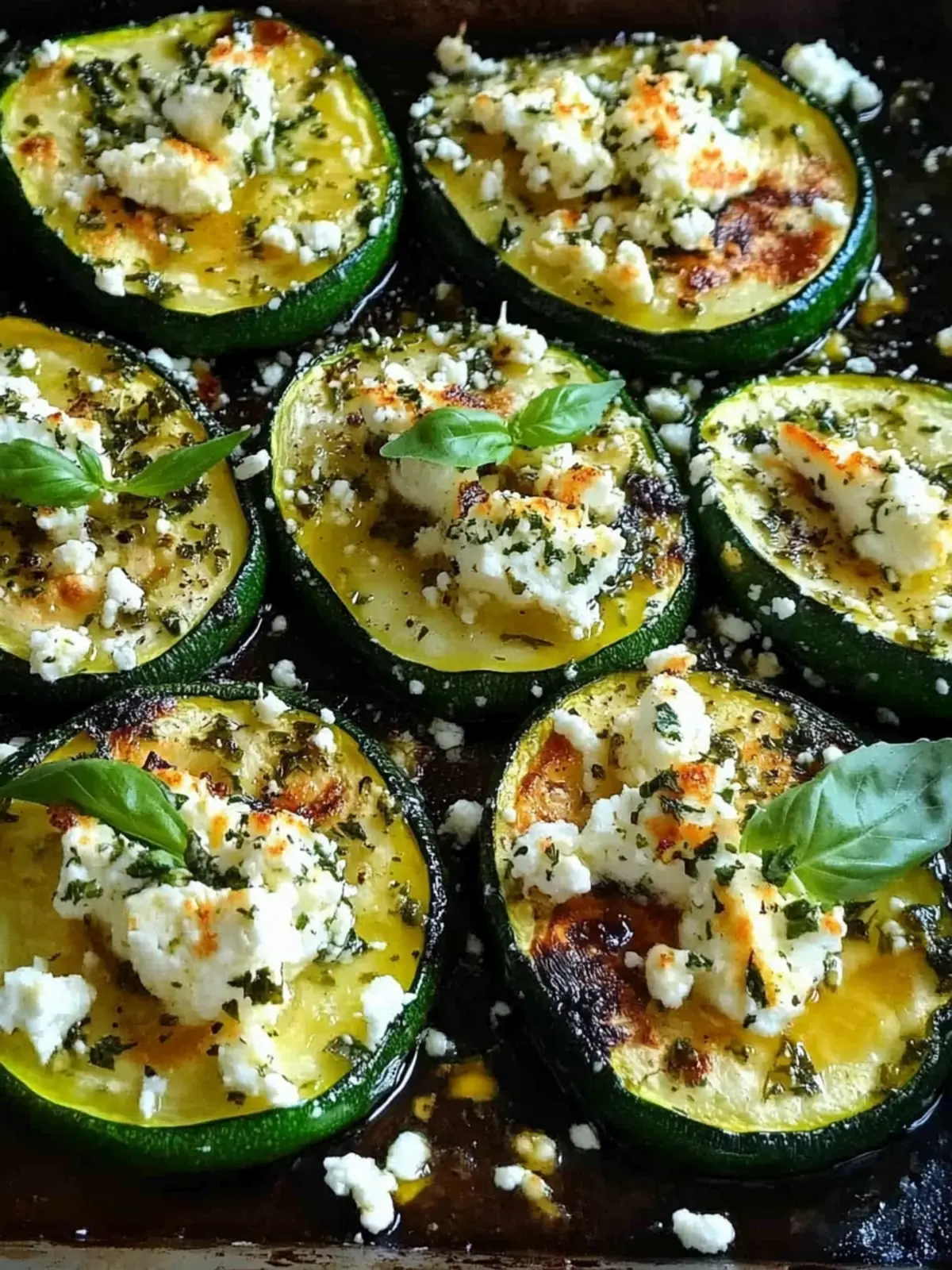 Im Ofen geröstete Zucchini mit Feta