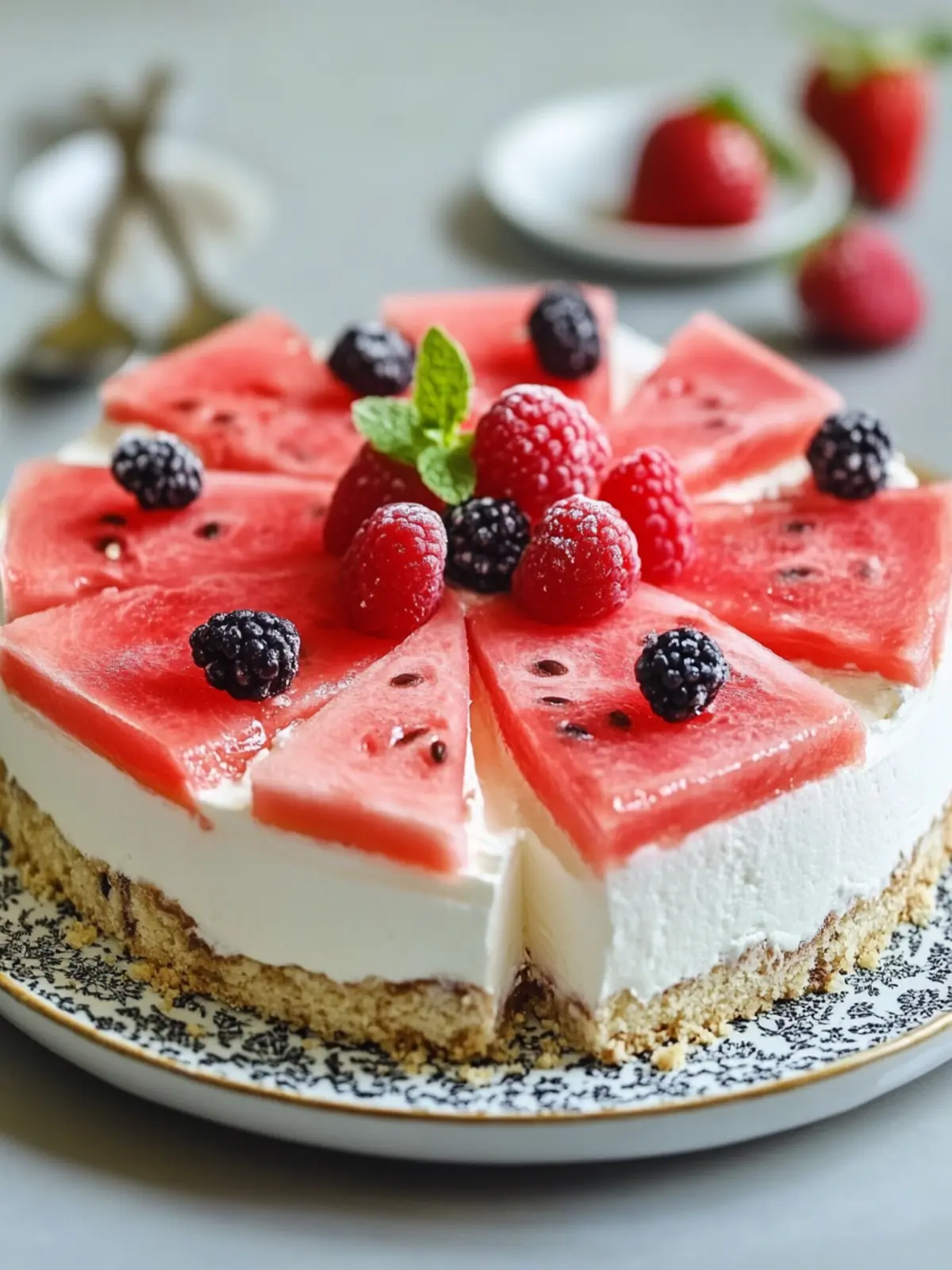 No-Bake Wassermelonen Kuchen Rezept