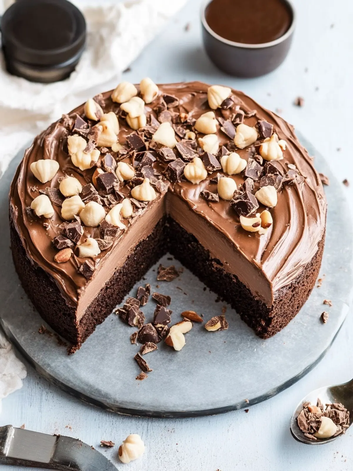 Gerösteter Haselnuss-Schokoladen-Blätterkuchen mit Nutella-Frosting