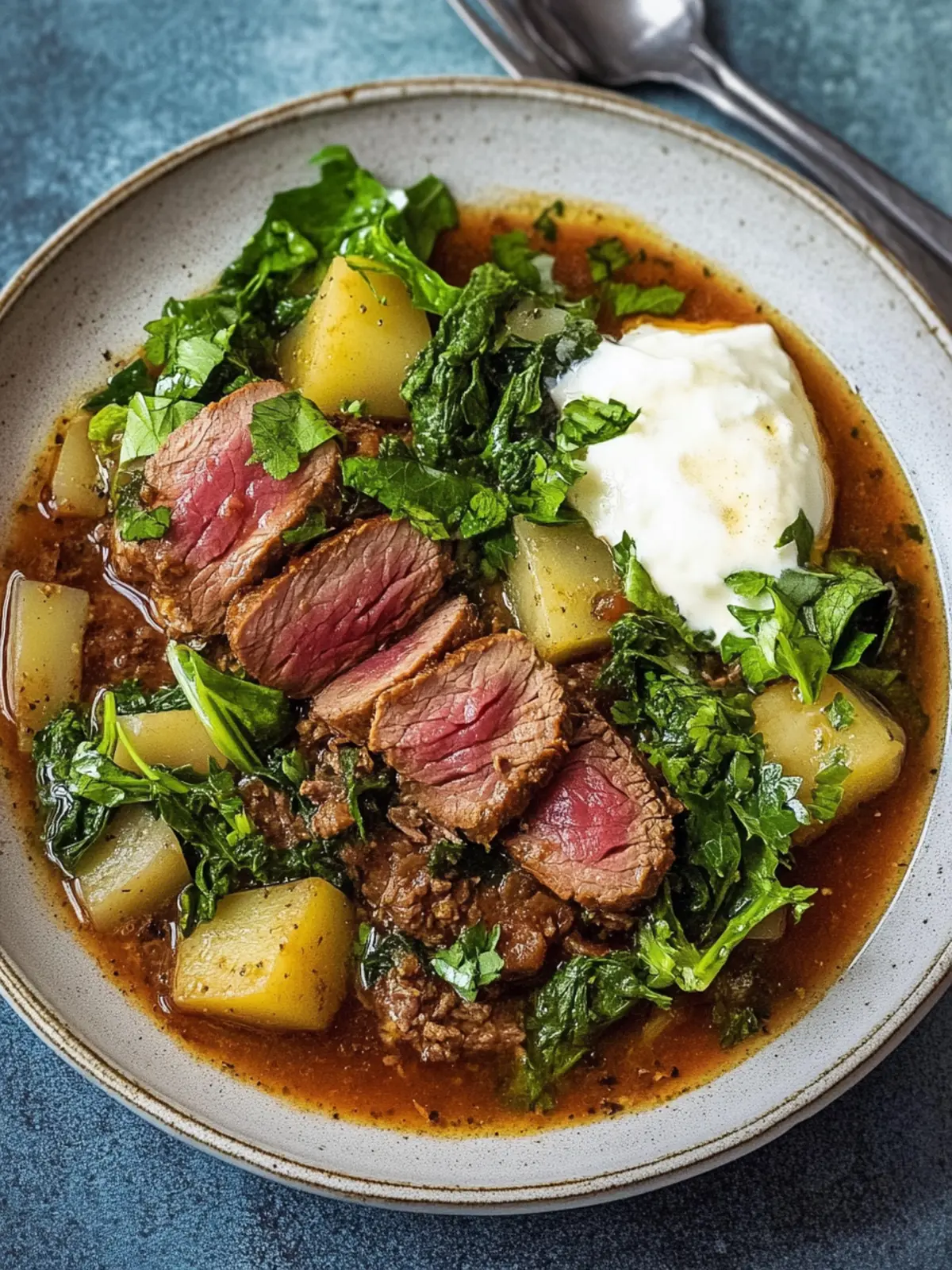 Hackfleisch, Spitzkohl und Kartoffel-Eintopf