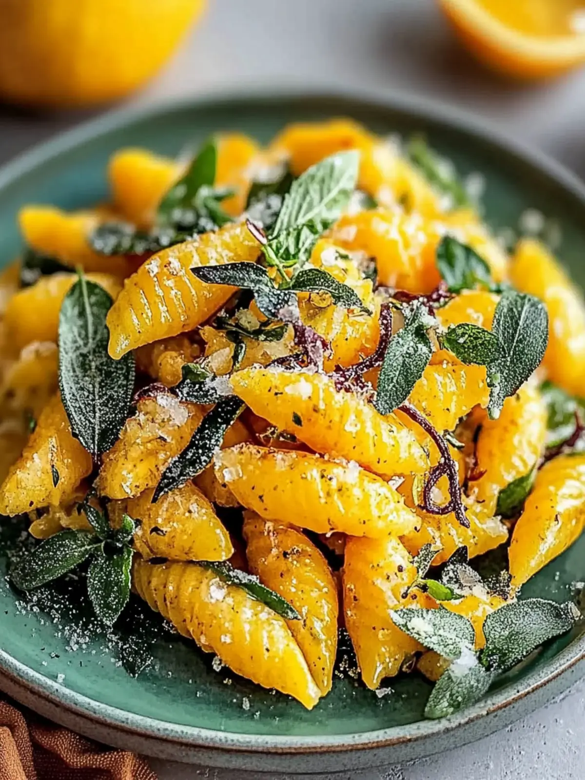 Kürbis-Scherennudeln mit Salbei