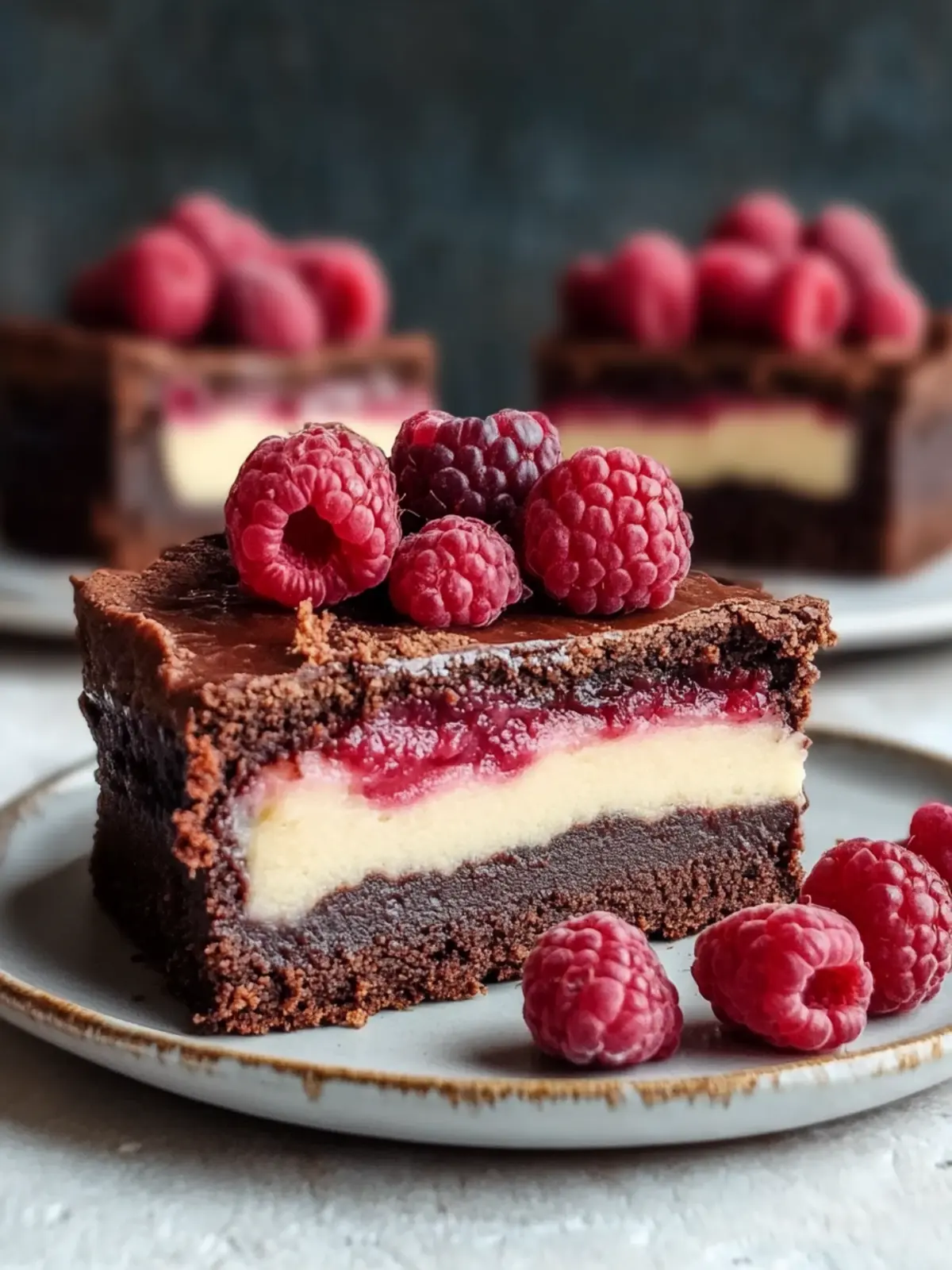 Himbeer-Brownie-Käsekuchen