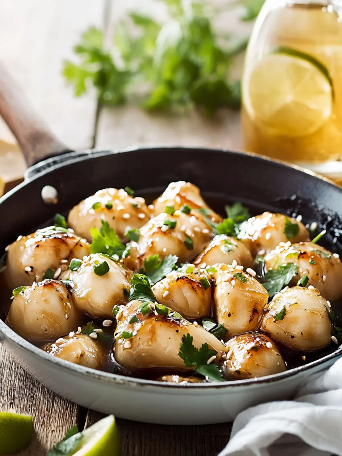 Honig Knoblauch Glasiertes Hähnchenschenkel