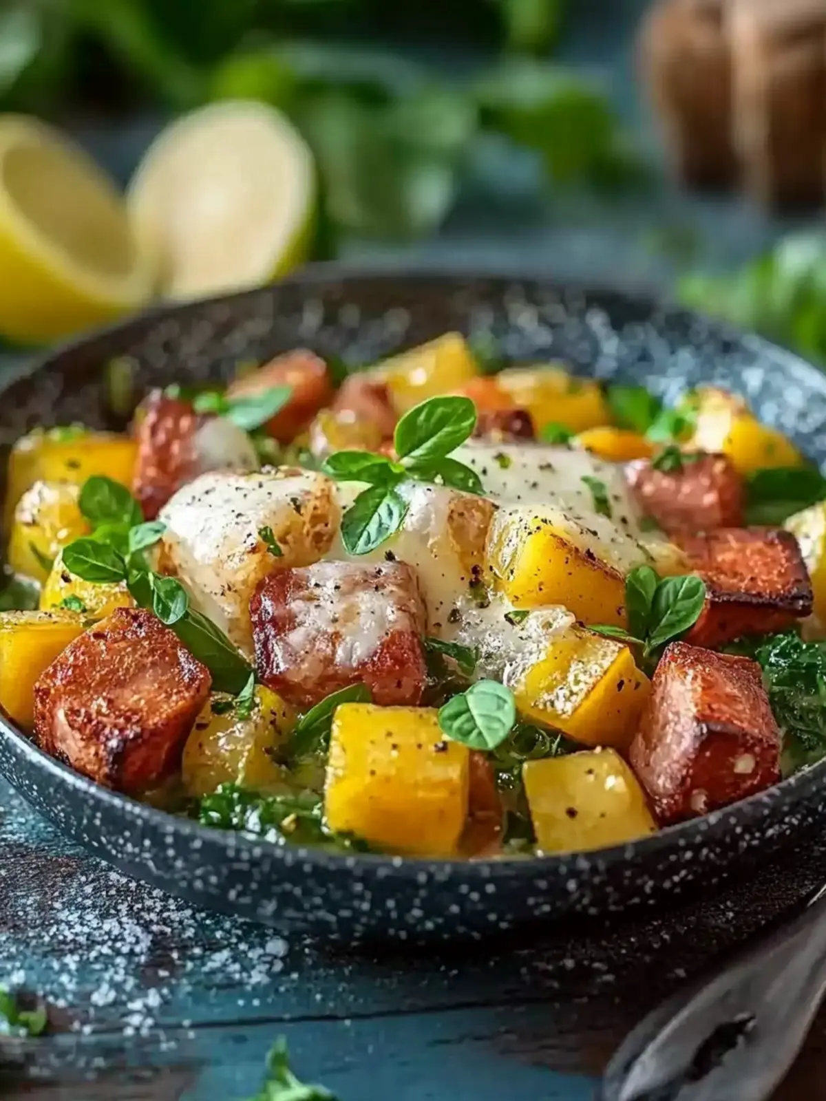 Kartoffel Leberkäse Pfanne