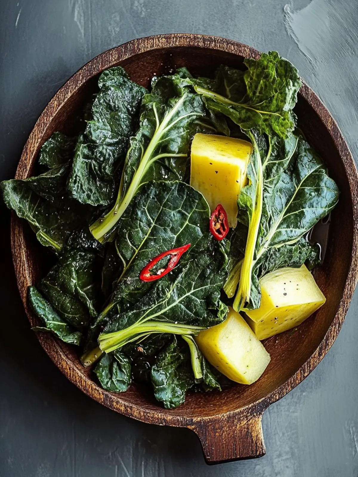 Südlicher Blattkohl Kartoffel Eintopf