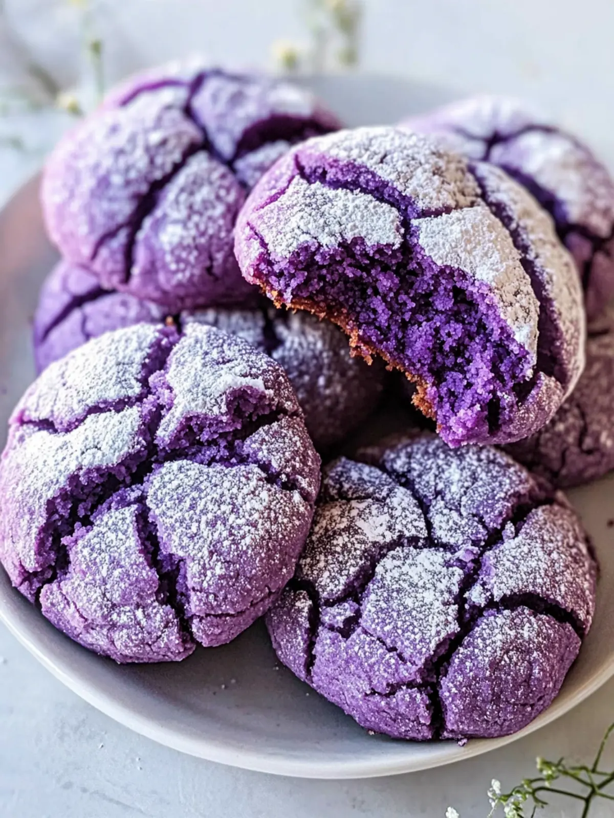 Ube Krinkle Cookies