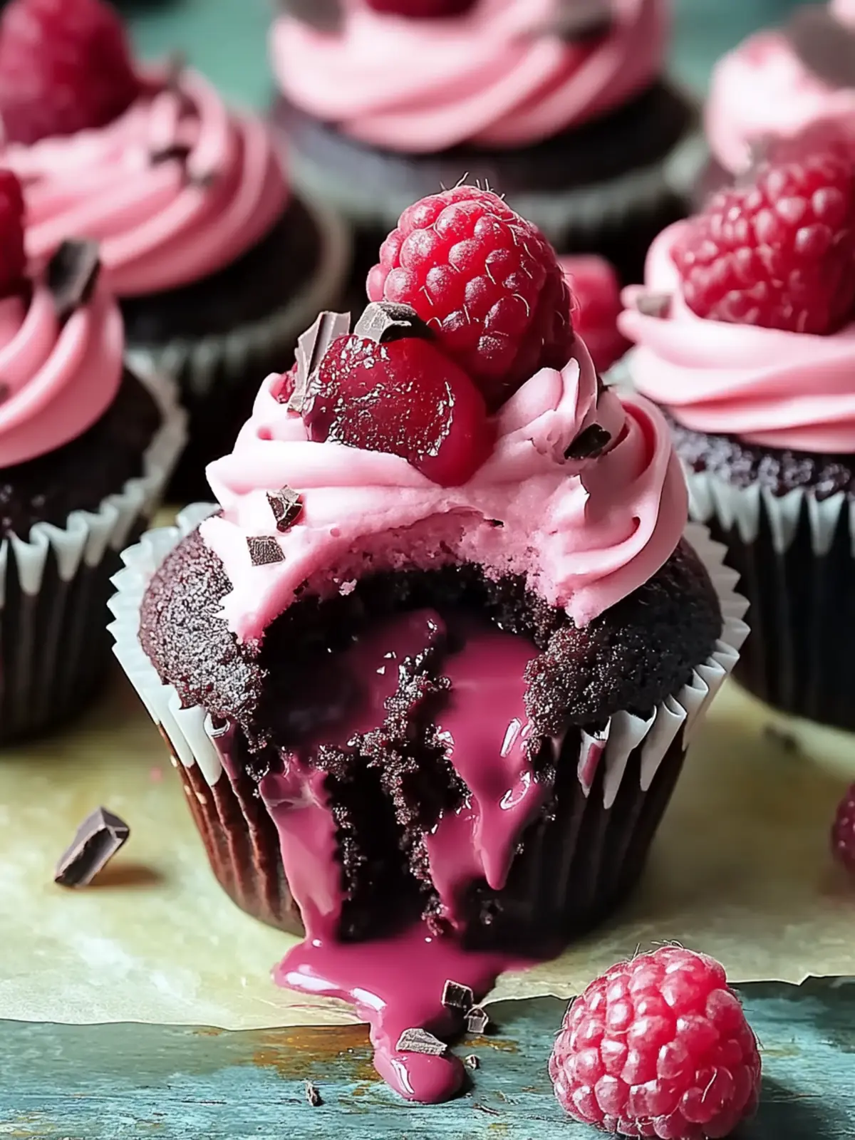 Dekadente Himbeer-Schokoladen-Lava-Cupcakes