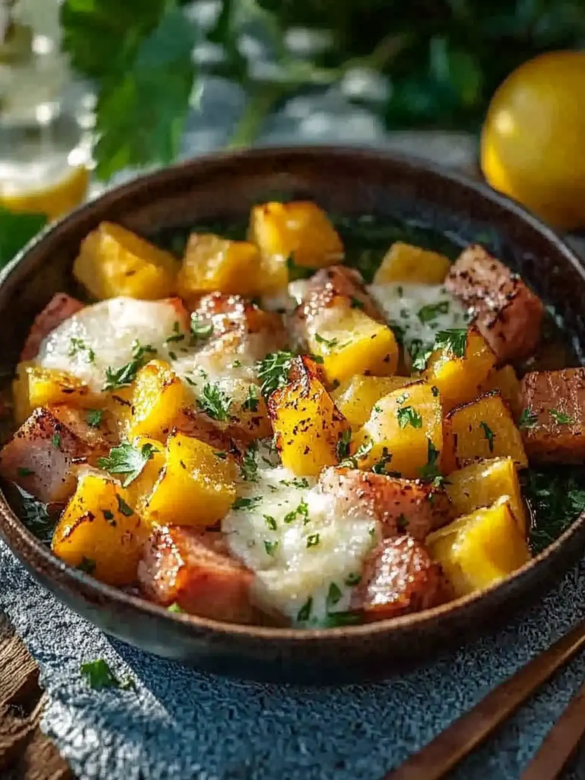 Kartoffel Leberkäse Pfanne