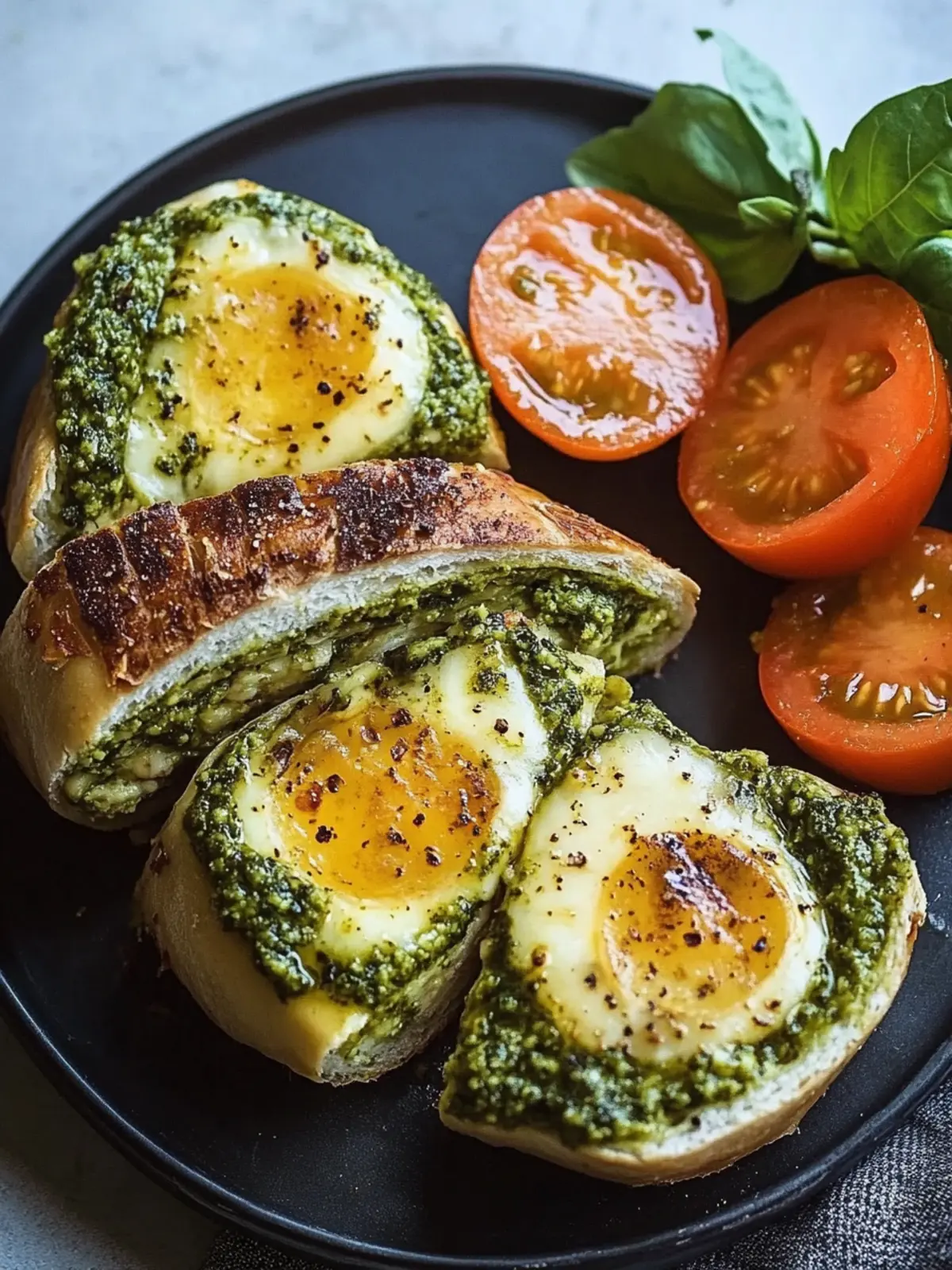 Gesunde Pesto gefüllte Hähnchenbrust