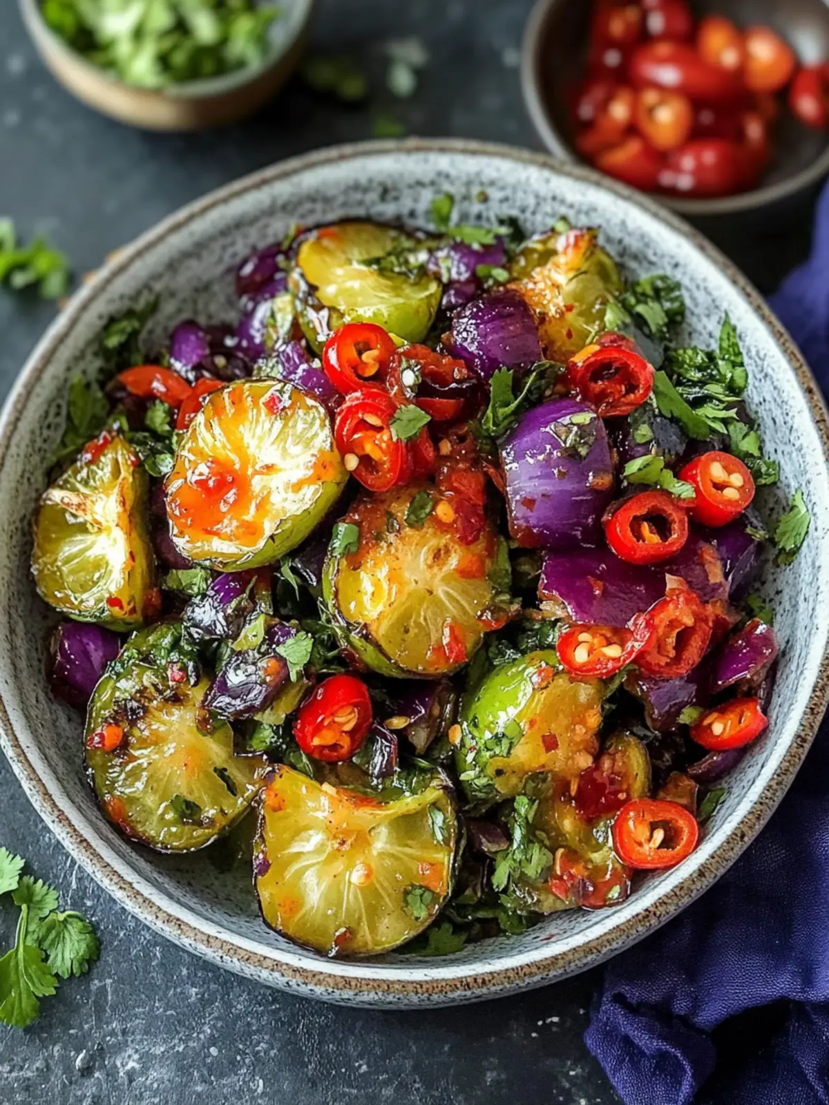 Süßscharf geröstete Rosenkohl