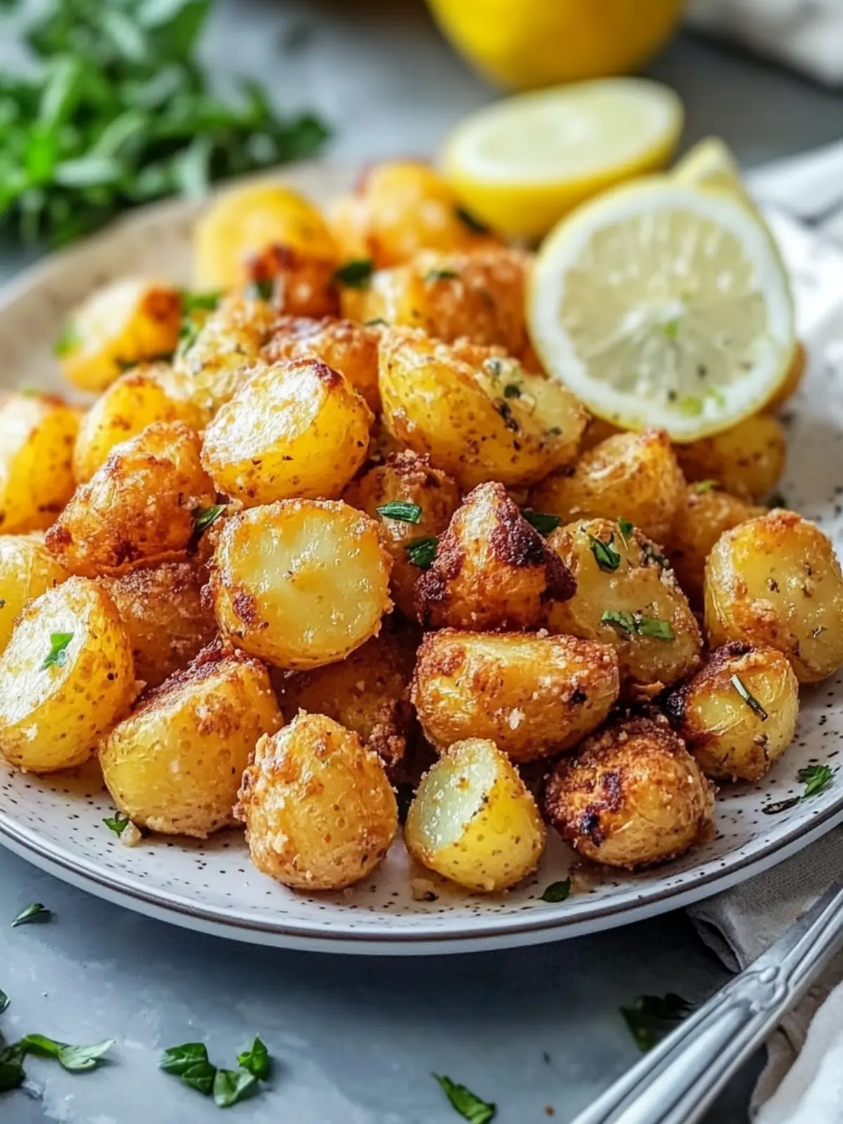 Zitronenkräuter geröstete Kartoffelnuggets