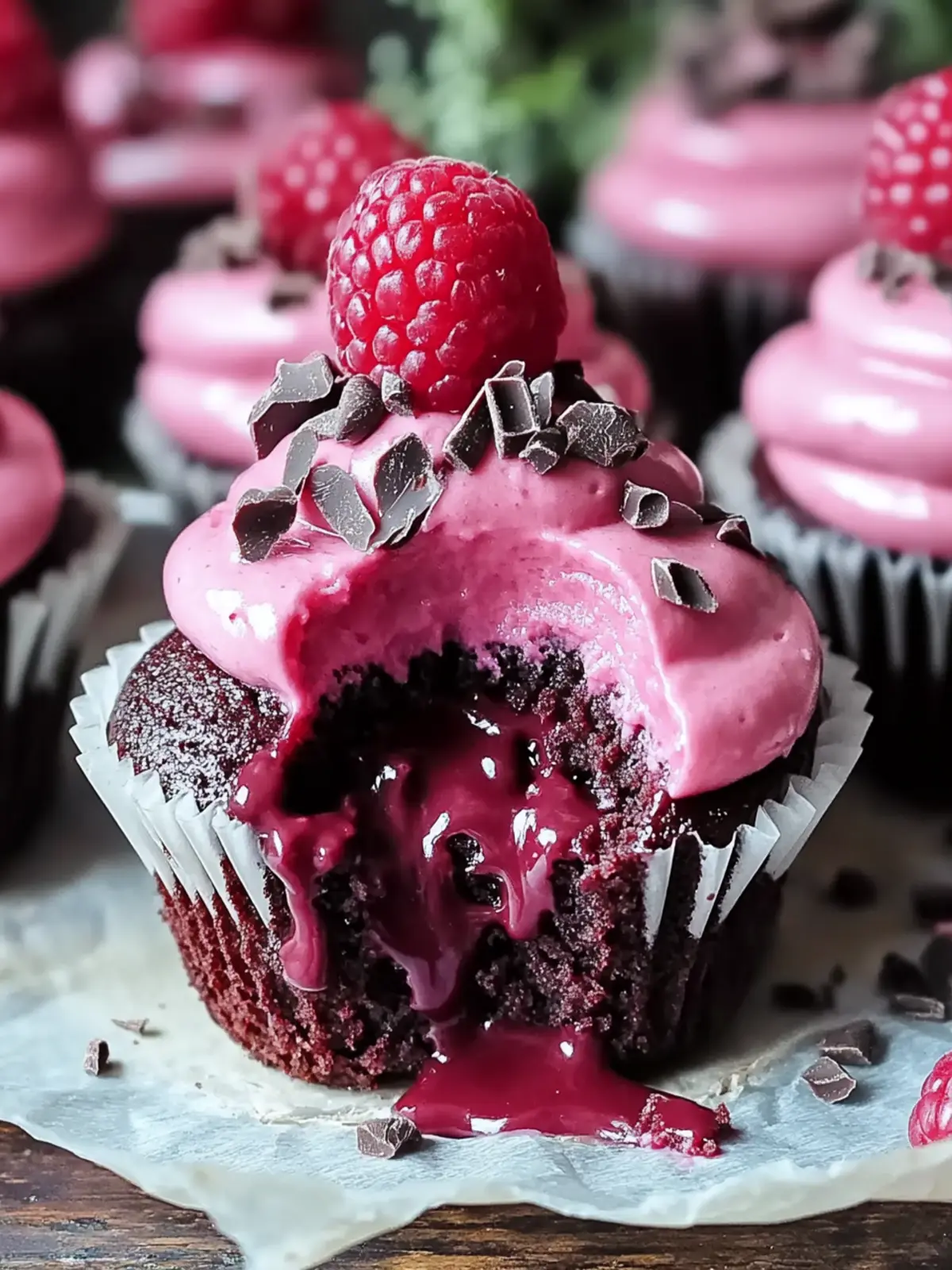 Dekadente Himbeer-Schokoladen-Lava-Cupcakes