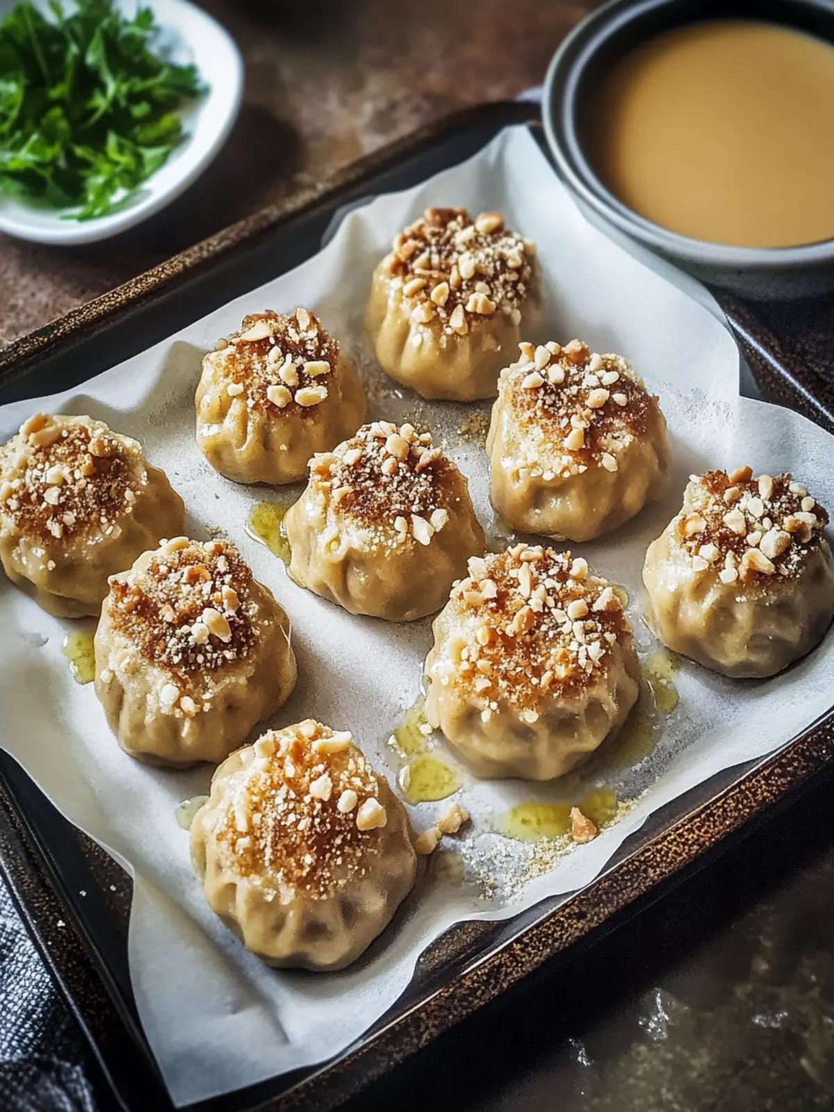 Backofen-Gekochte Knödel mit Erdnusssauce