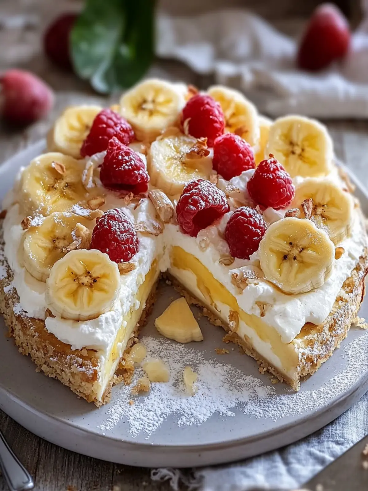 No-Bake Bananen-Split-Käsekuchen