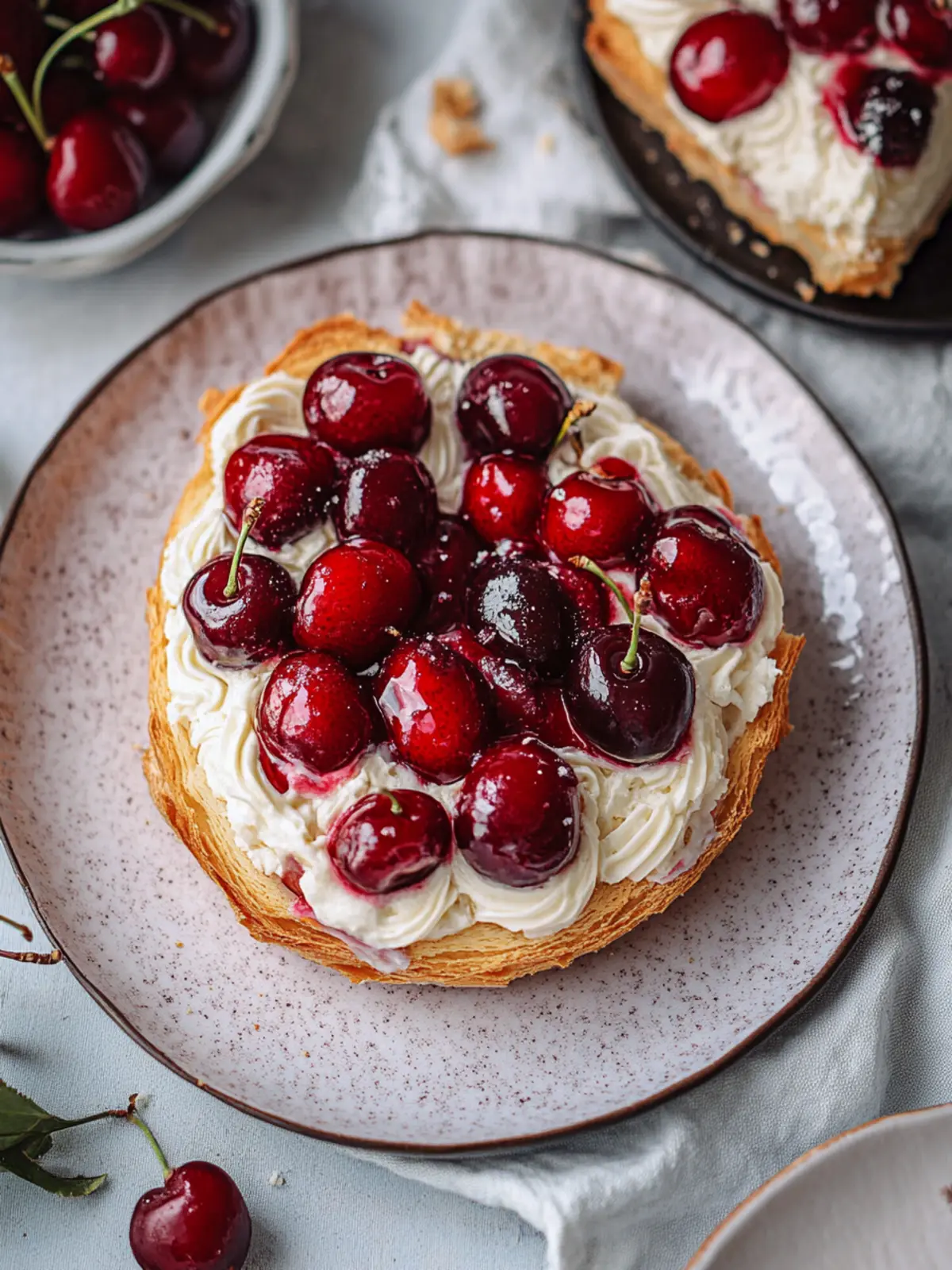 Verlockende Kirschen- und Frischkäse-Danish