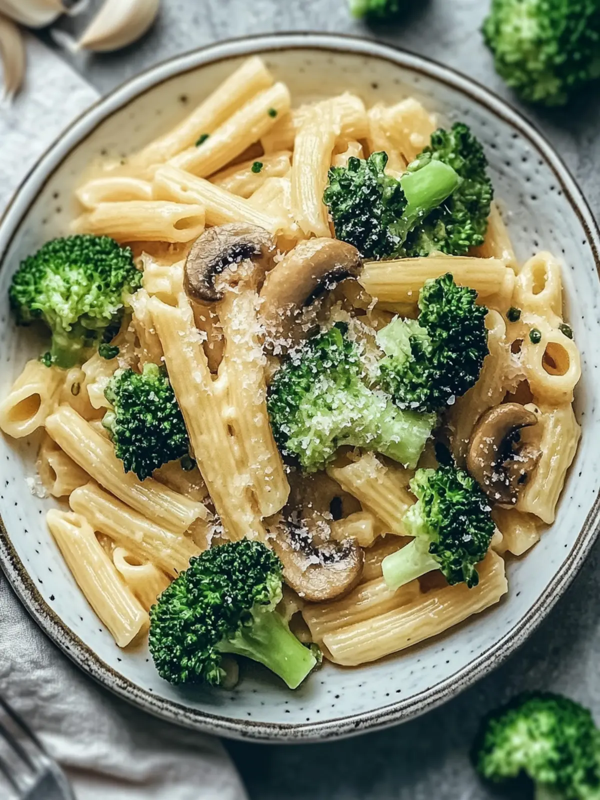 Vegane Pilz- und Brokkoli-Pasta