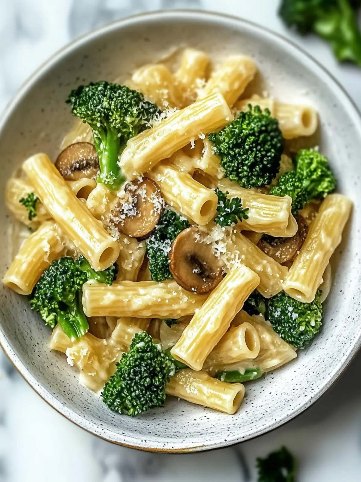 Vegane Pilz- und Brokkoli-Pasta