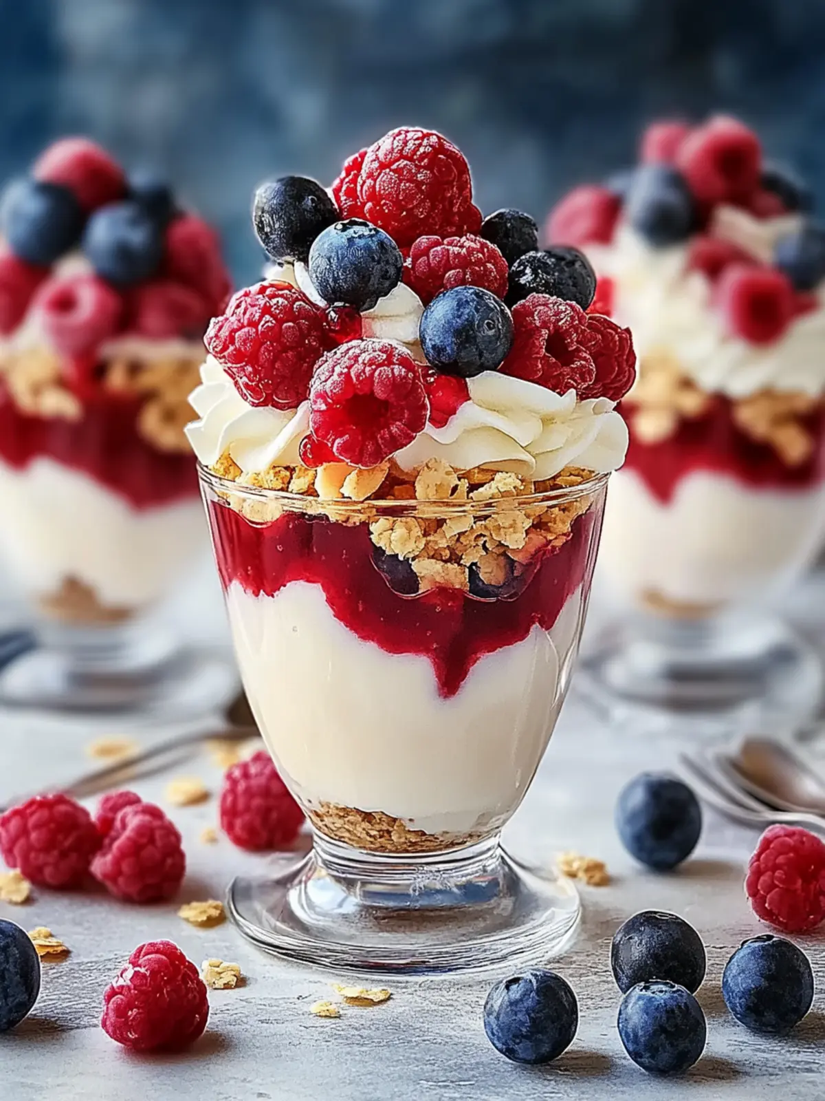 Patriotische Beeren Parfaits