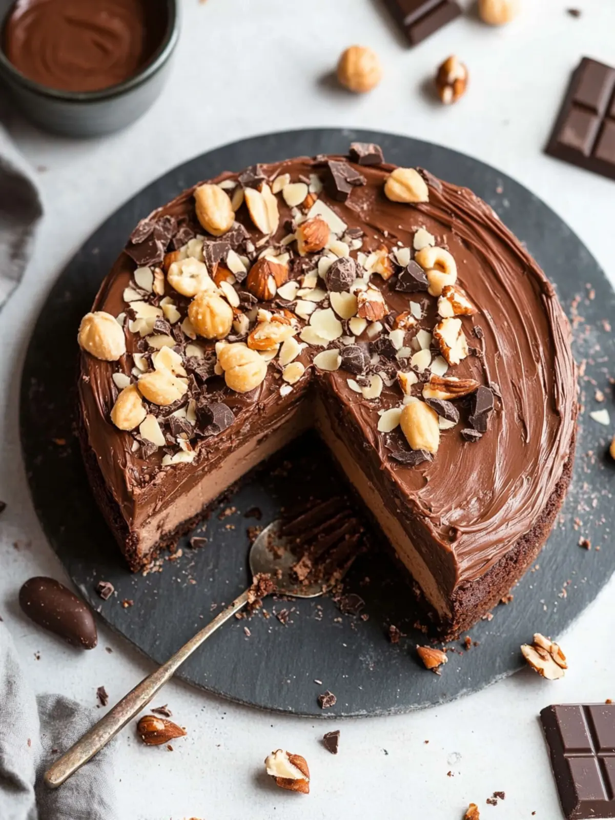 Gerösteter Haselnuss-Schokoladen-Blätterkuchen mit Nutella-Frosting