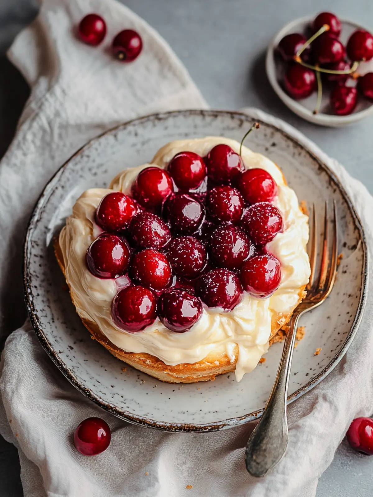 Verlockende Kirschen- und Frischkäse-Danish