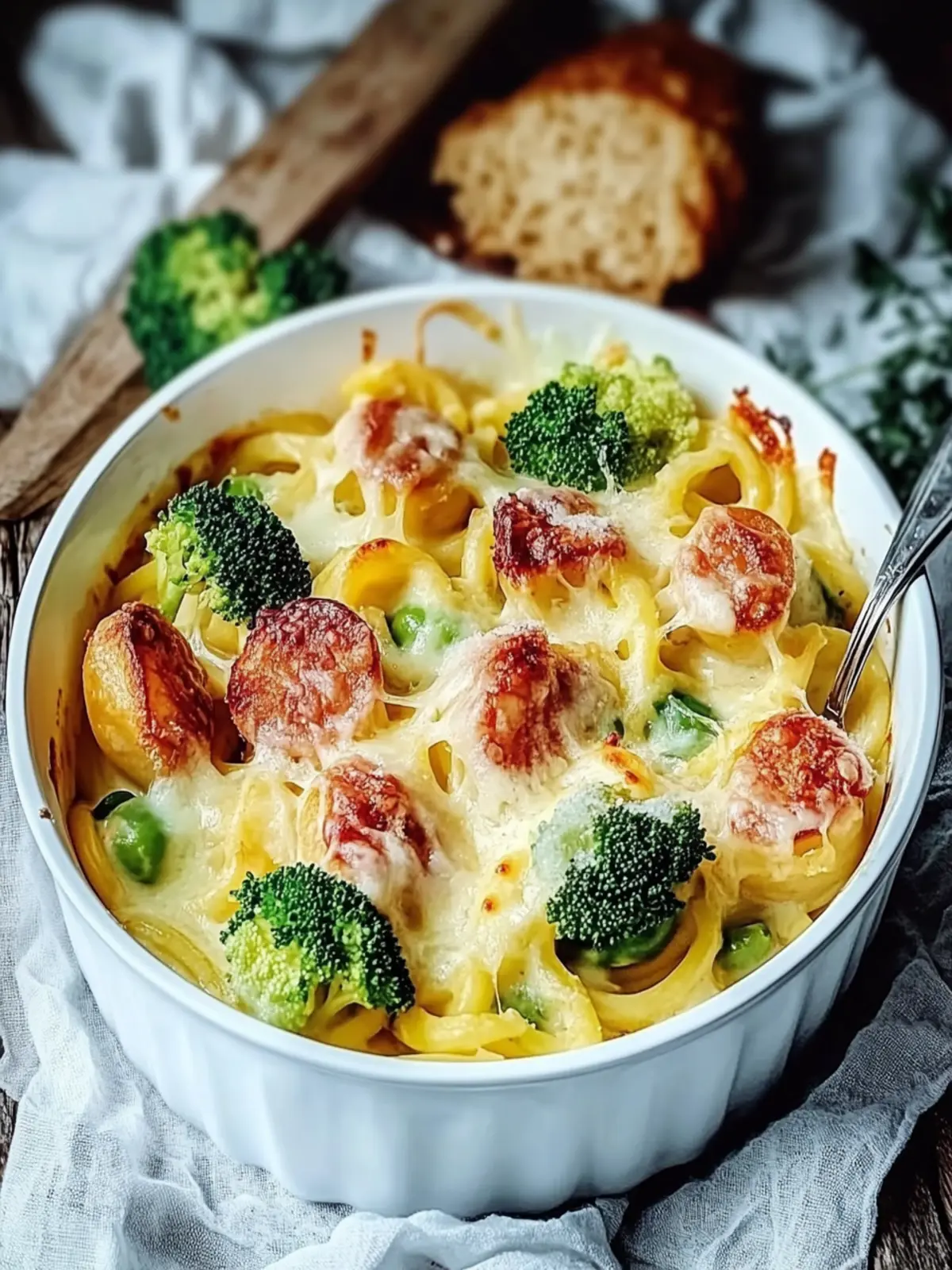 Spätzleauflauf mit Rosenkohl und Kasseler