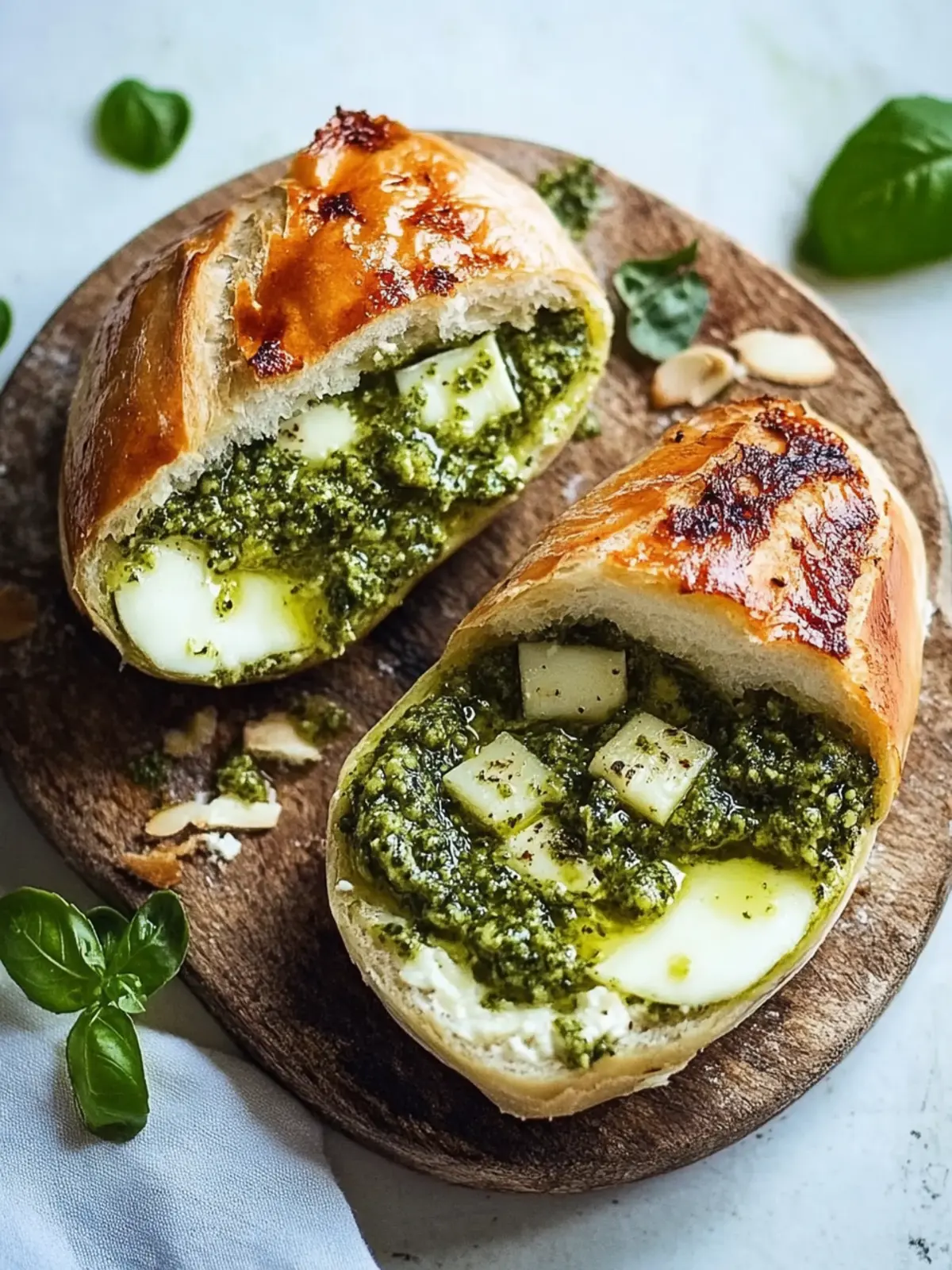 Gesunde Pesto gefüllte Hähnchenbrust