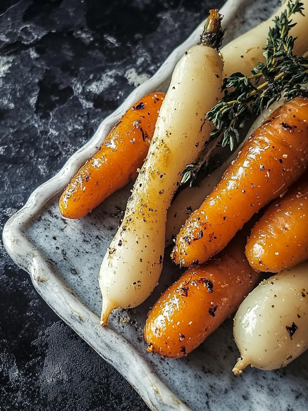 Honig Knoblauch geröstete Karotten