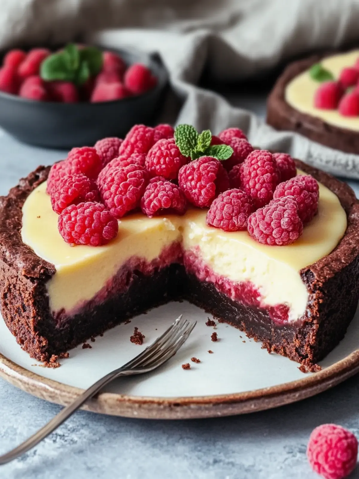 Himbeer-Brownie-Käsekuchen