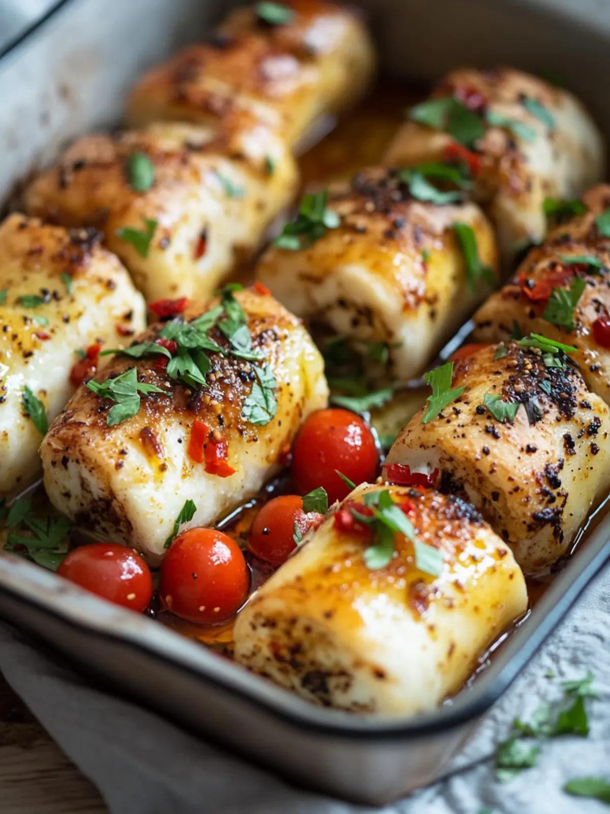 Ofen gebackene Feta Rollen mit Chili Honig