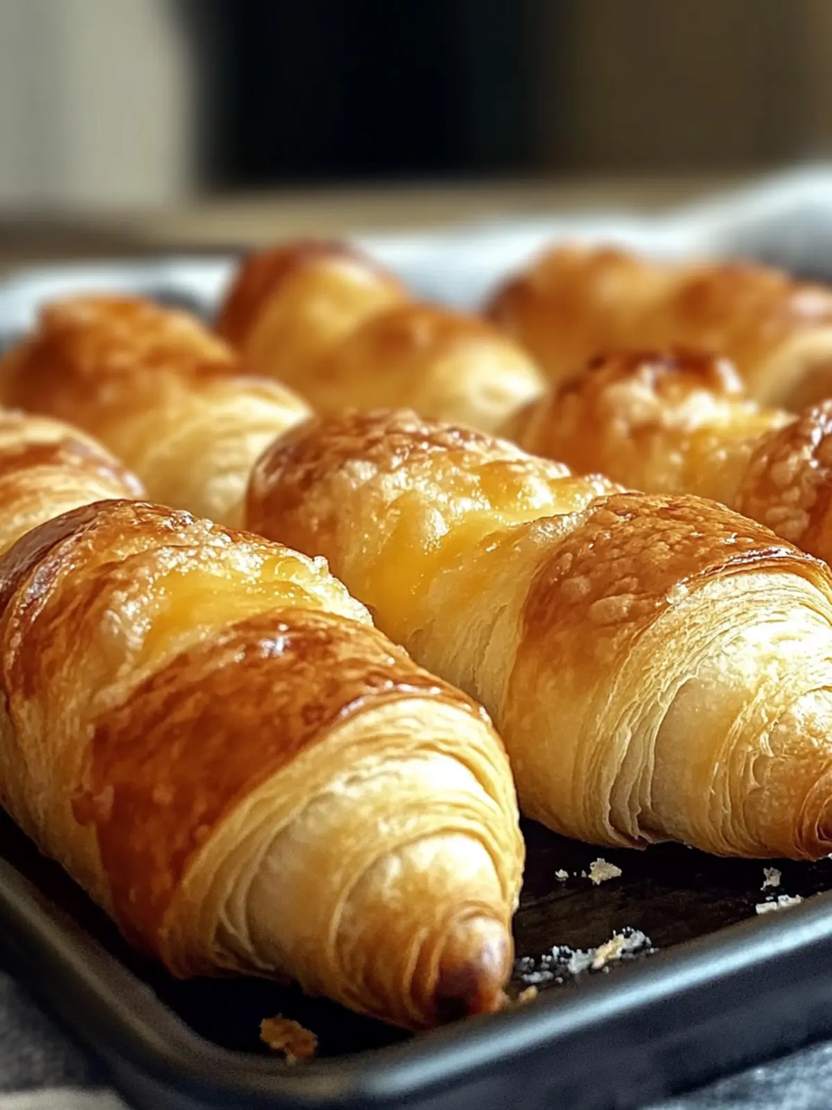 Schinken und Cheddar Croissant-Röllchen