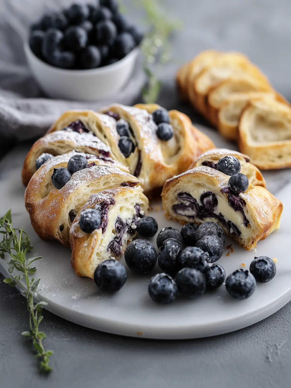 Blaubeer Frischkäse Blätterteig
