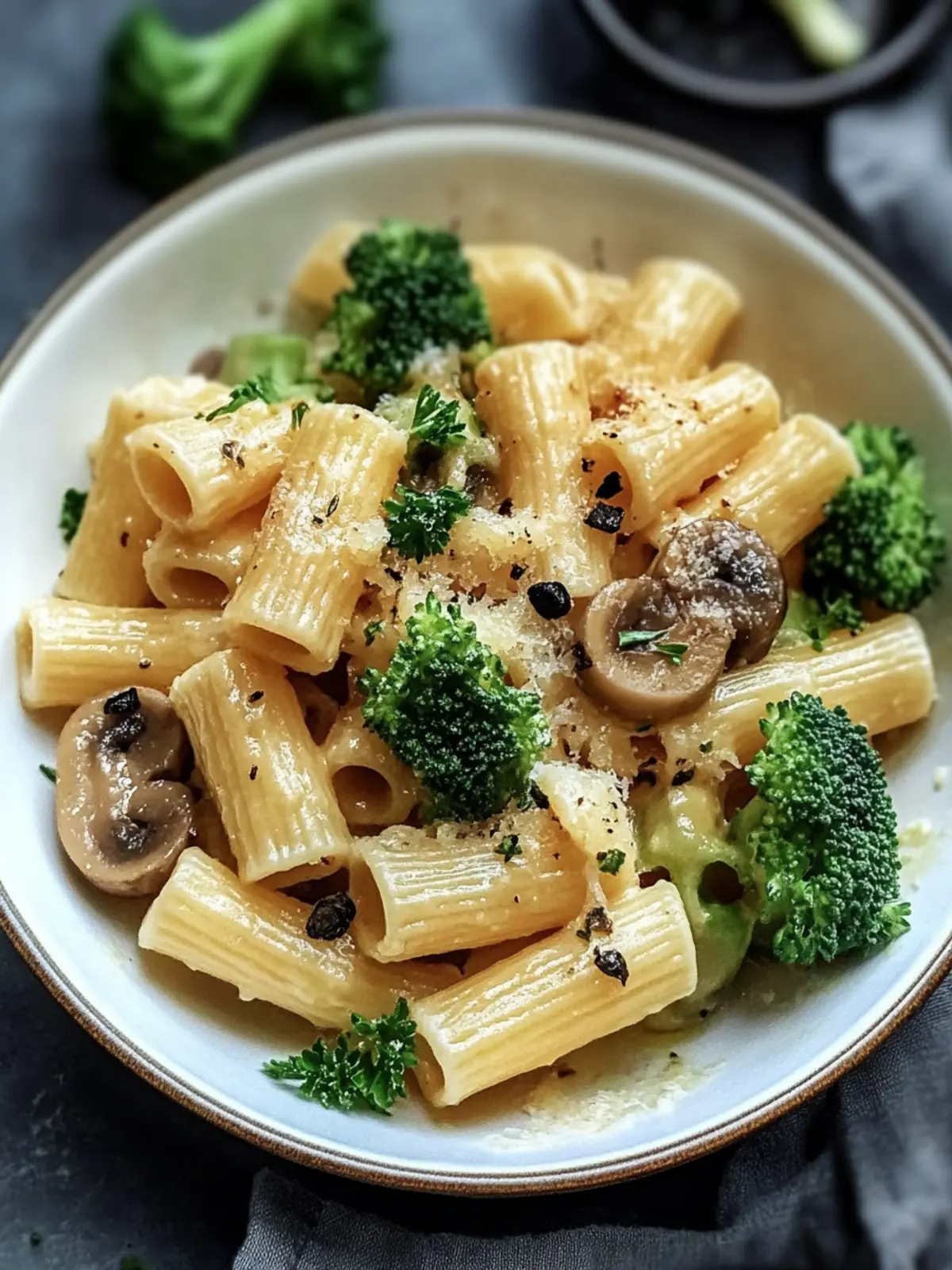 Vegane Pilz- und Brokkoli-Pasta