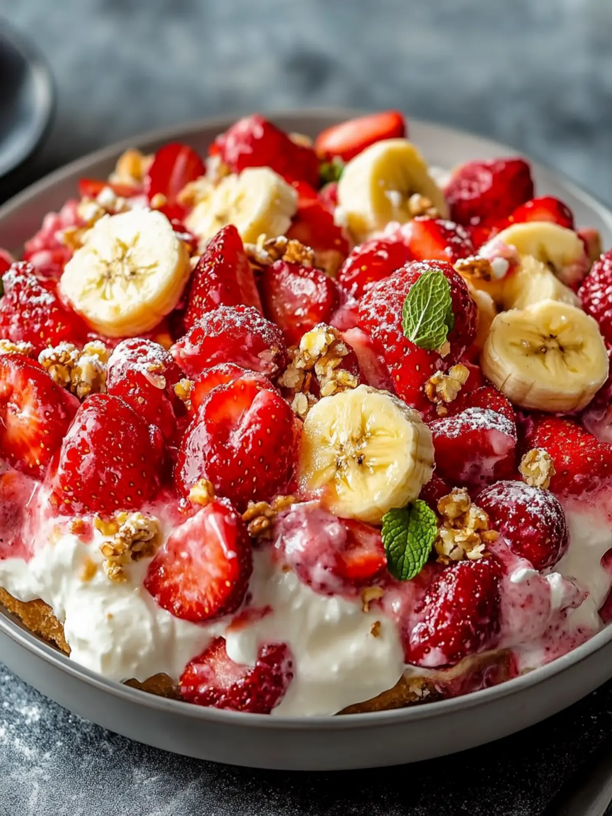 Erdbeer Bananen Käsekuchen Salat