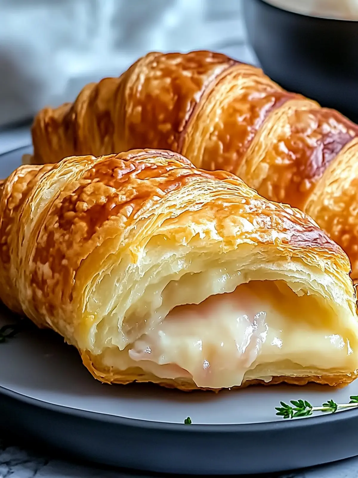 Unwiderstehliche Heißluftfritteuse Schinken Käse Croissants