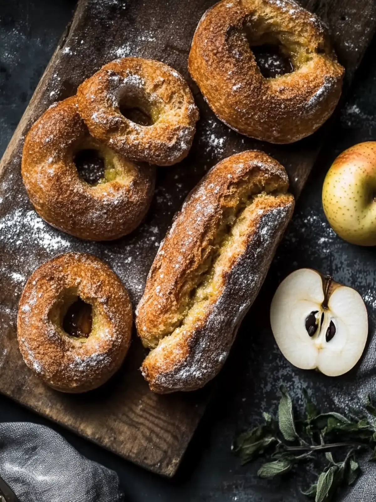 hausgemachte Apfelkuchen Bagels