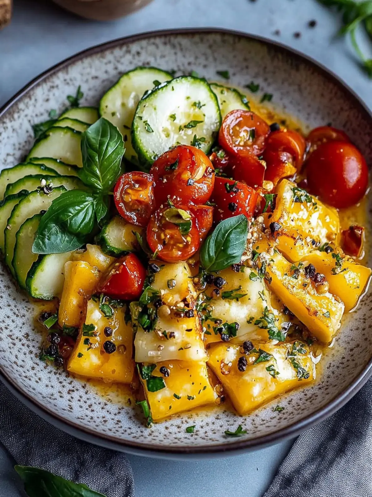 Bunte geröstete Gemüse treffen auf cremige Soße