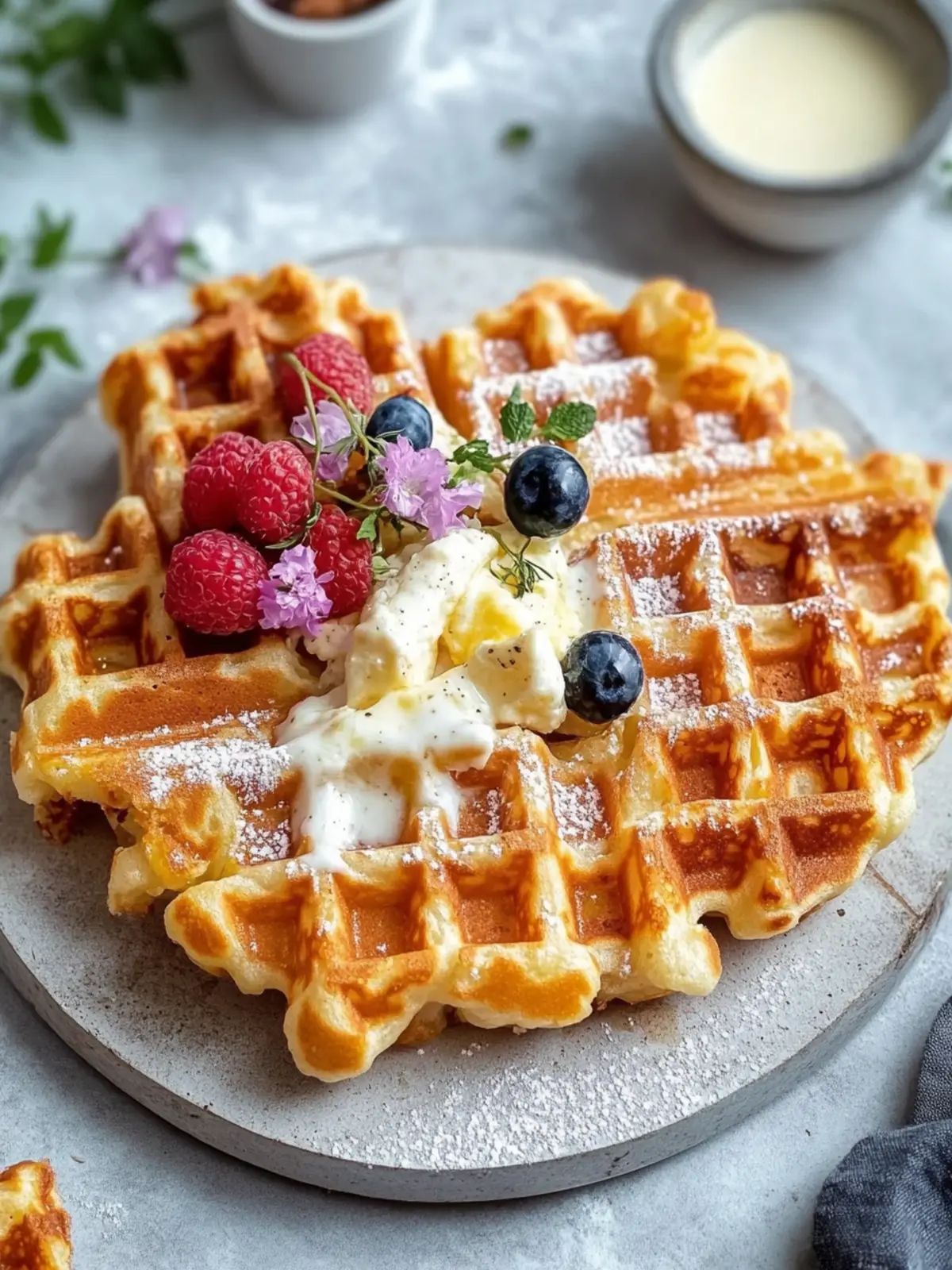 Knusprige Schinken-Käse-Waffeln