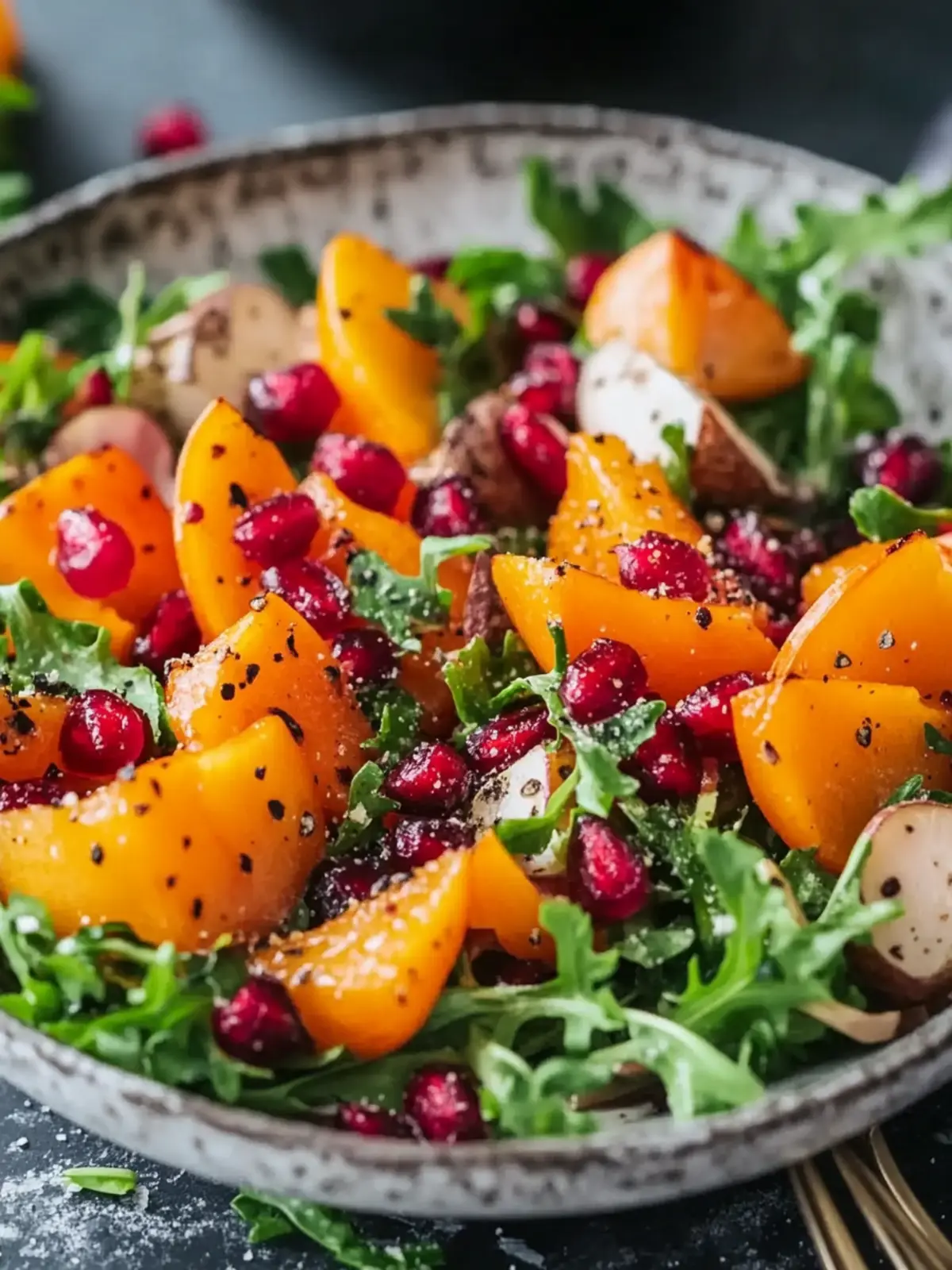 Gerösteter Kürbissalat mit Granatapfelkernen